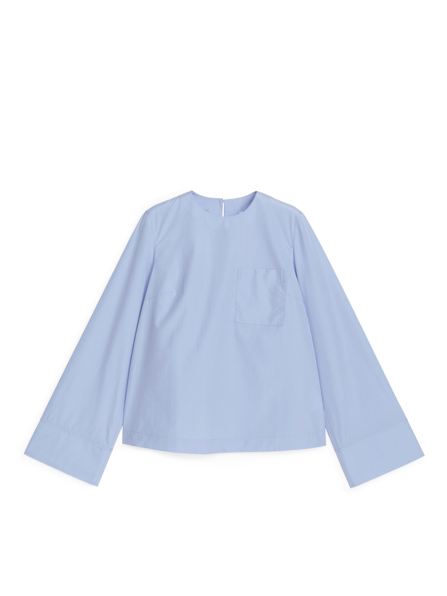 Blus i bomull - Ljusblå