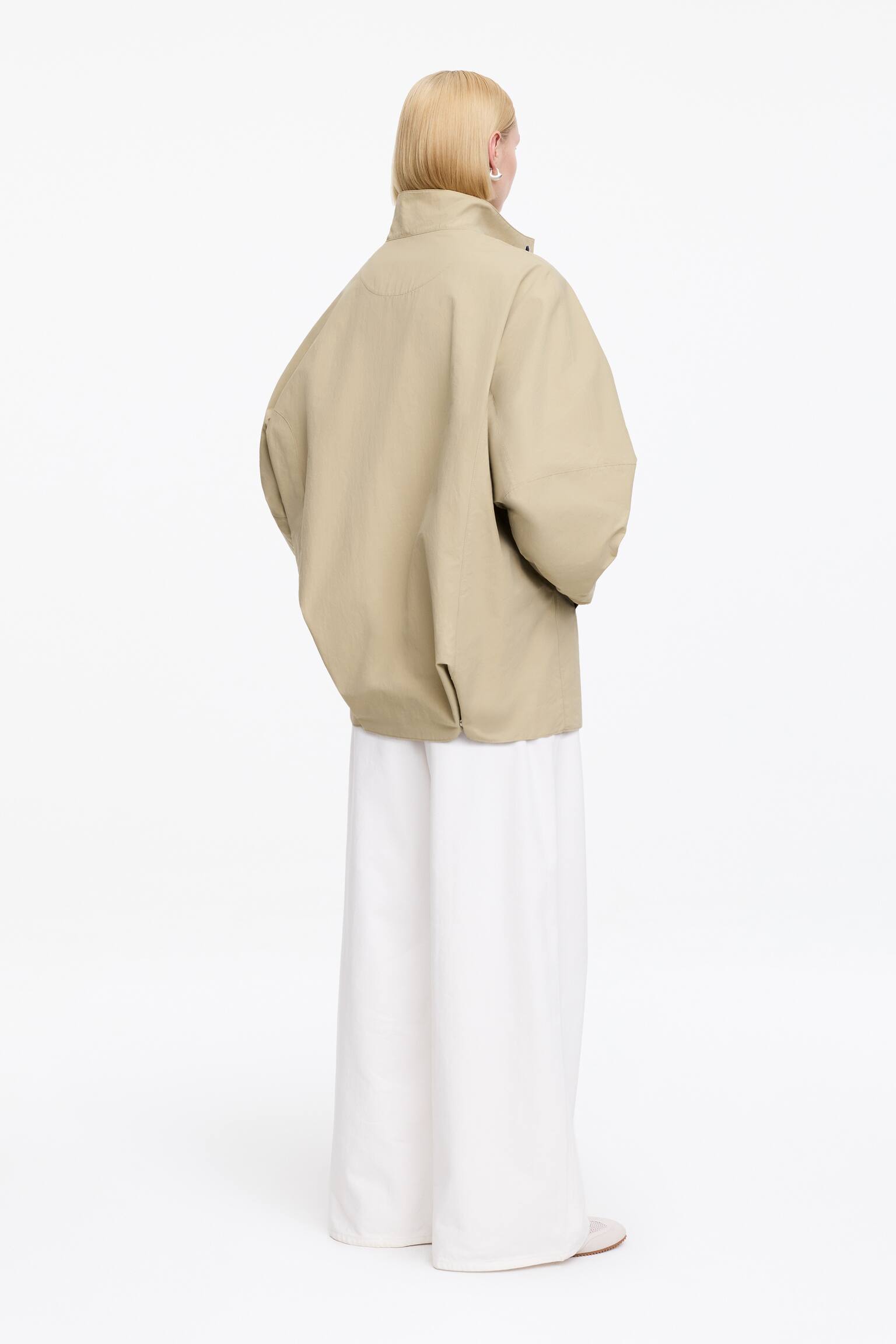 Oversize jacka - Beige/Mörkblå - 5