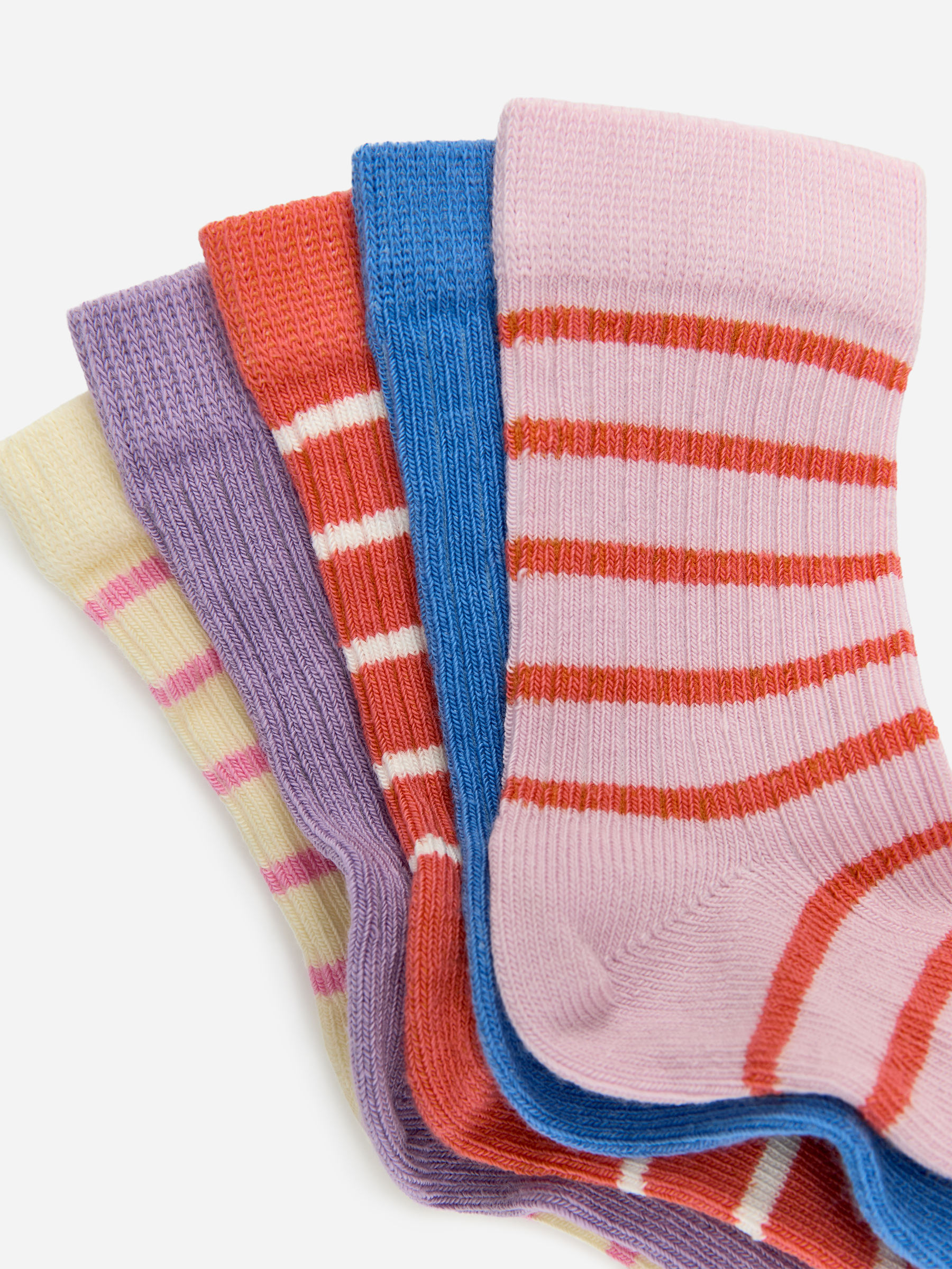 Rib Knit Baby Socks, 5 Pairs - Pink/Orange - Children - StillMedia/DescriptiveDetail - 1