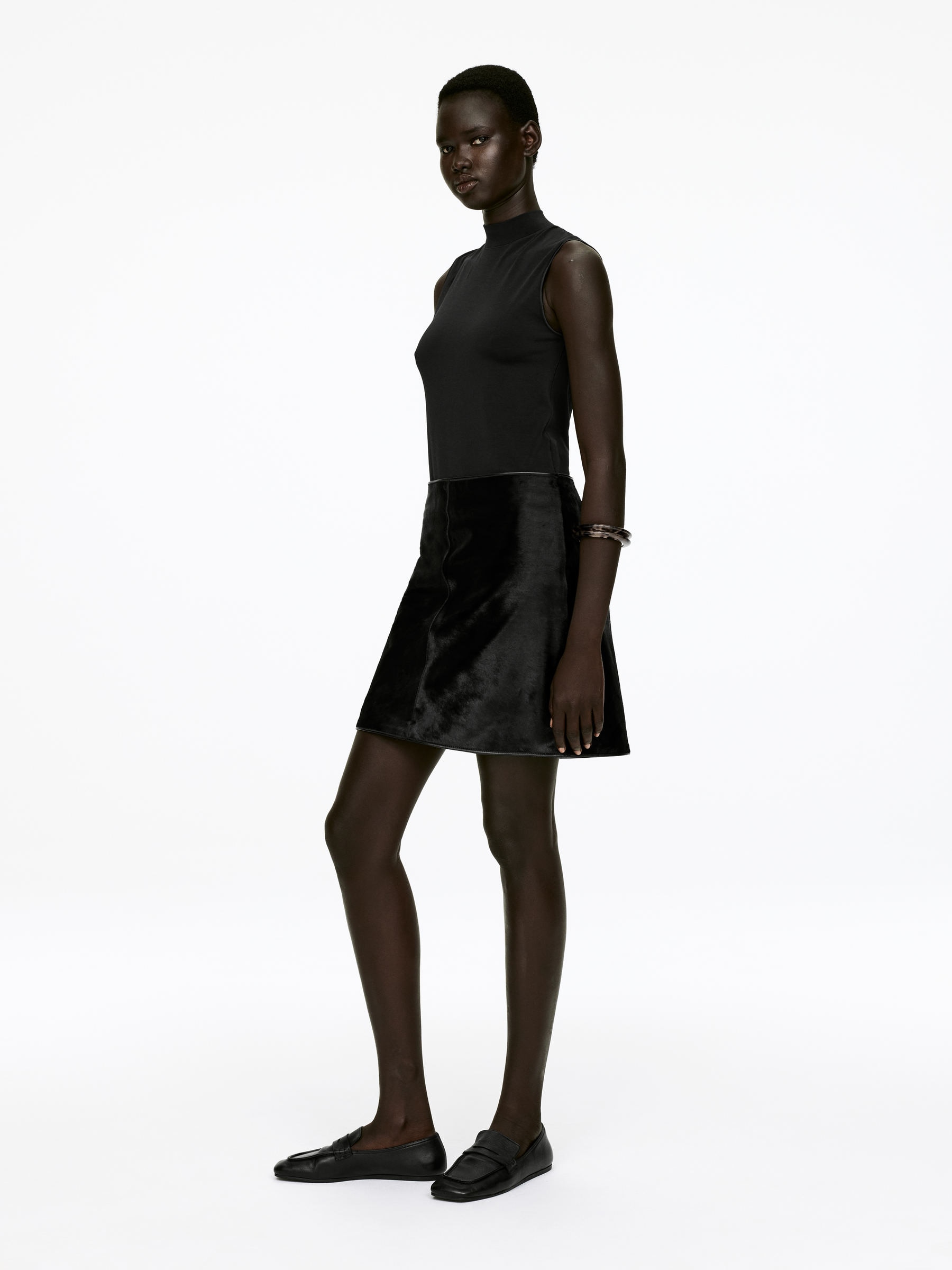 Pony Hair-Effect Mini Skirt - Black - Regular fit - Women - StillMedia/Lookbook - 7