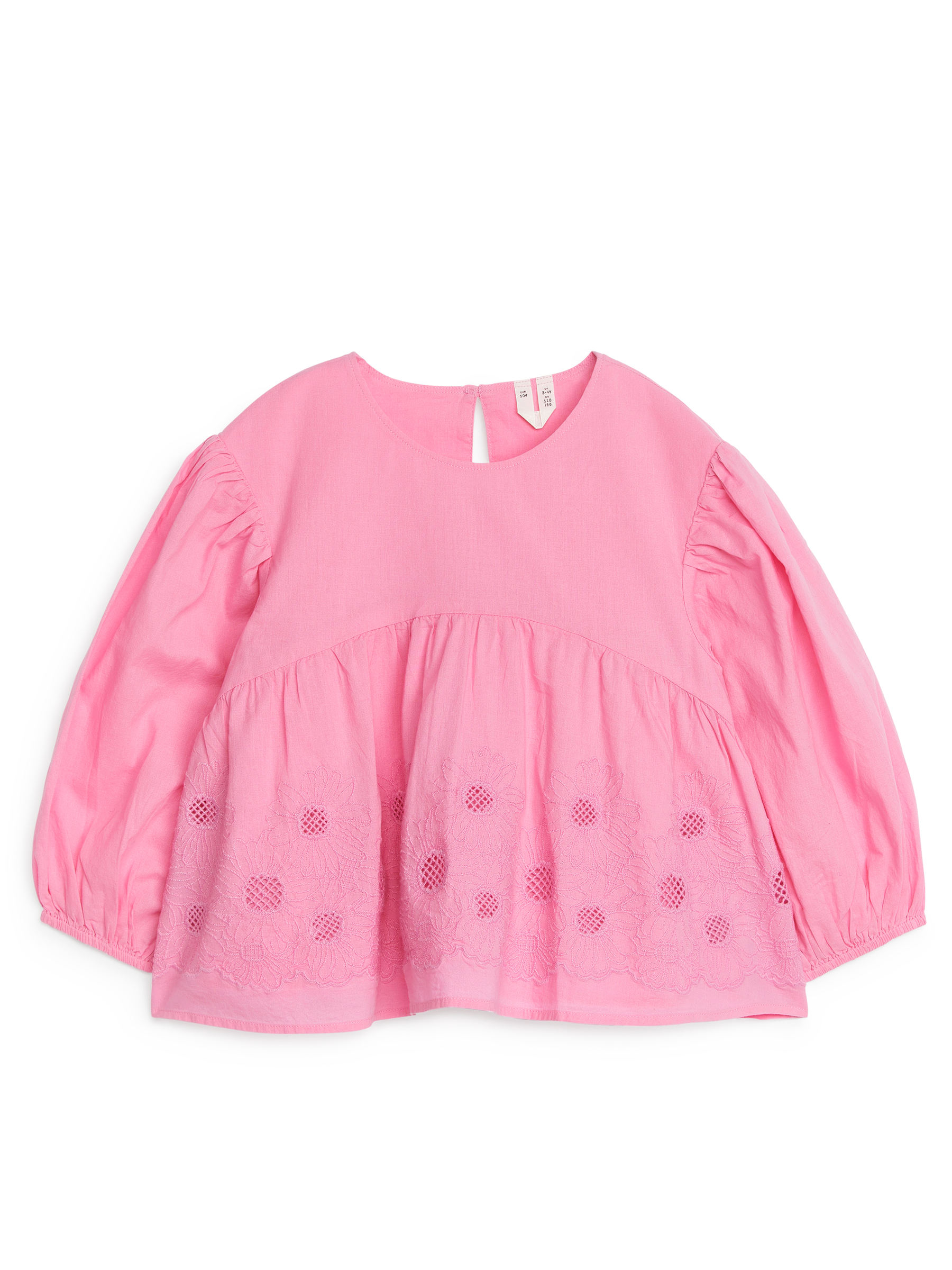 Bluse mit Puffärmeln-Rosa-7142