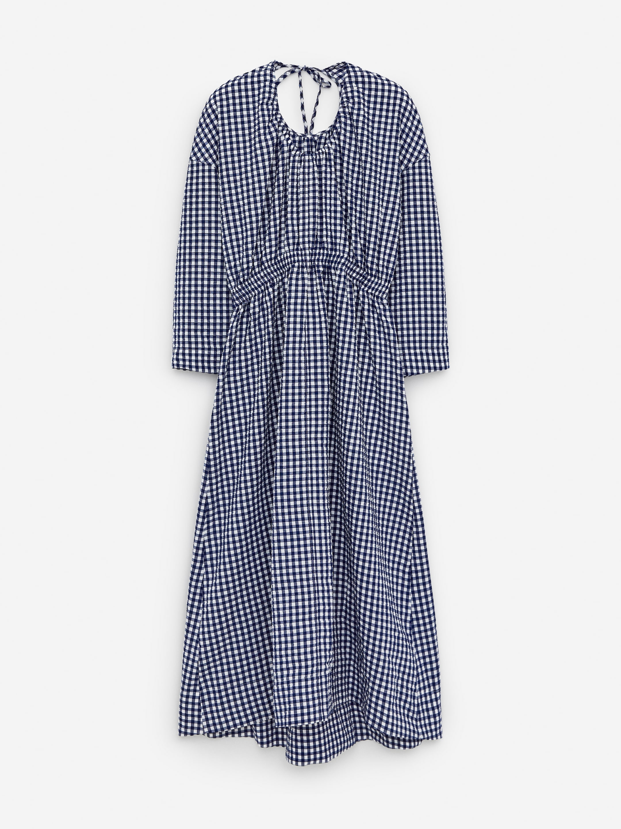 Seersucker Dress - Dark Blue/White - Regular fit - Women - StillMedia/DescriptiveStillLife - 2