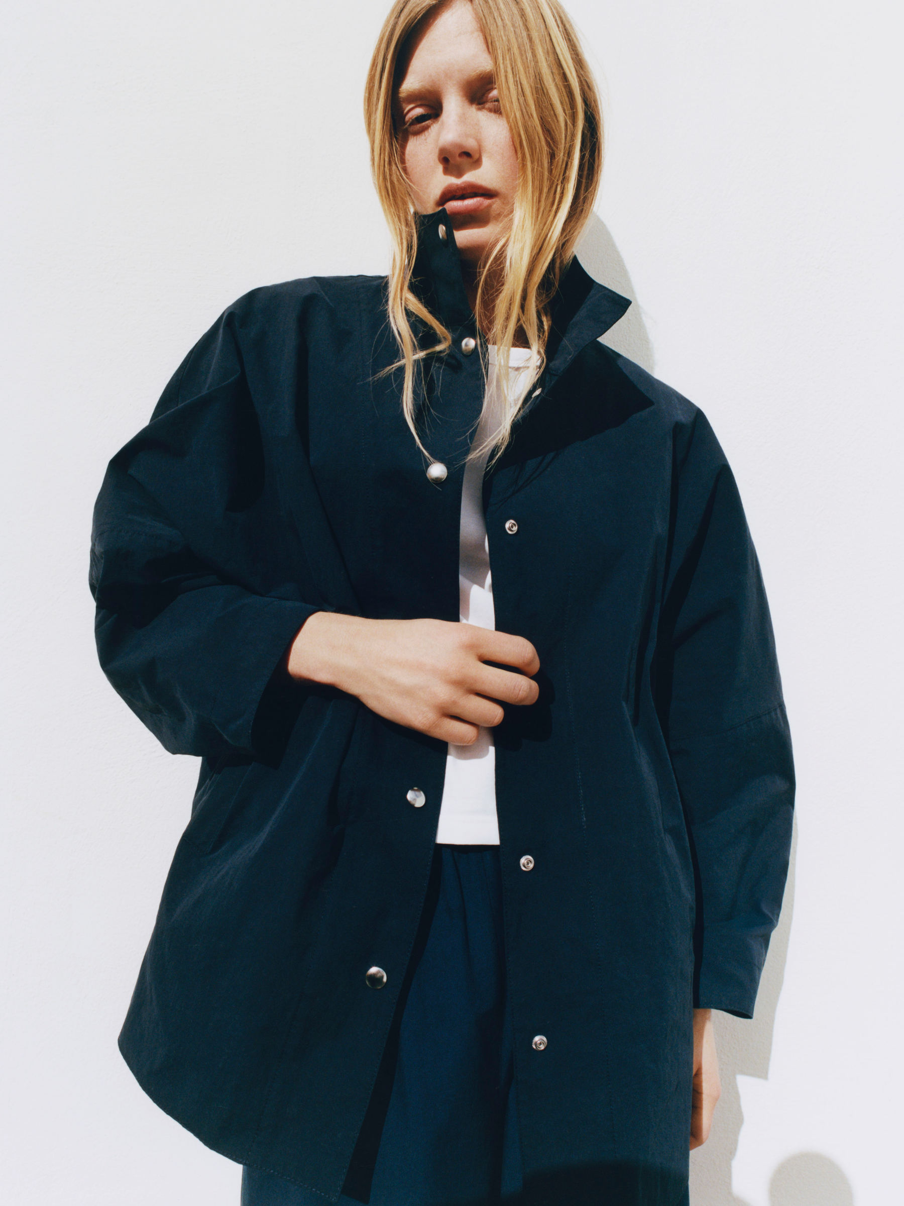 Bawełniane spodnie z nogawkami barrel - Ciemnoniebieski - Luźny fason - Women - StillMedia/Environmental - 1