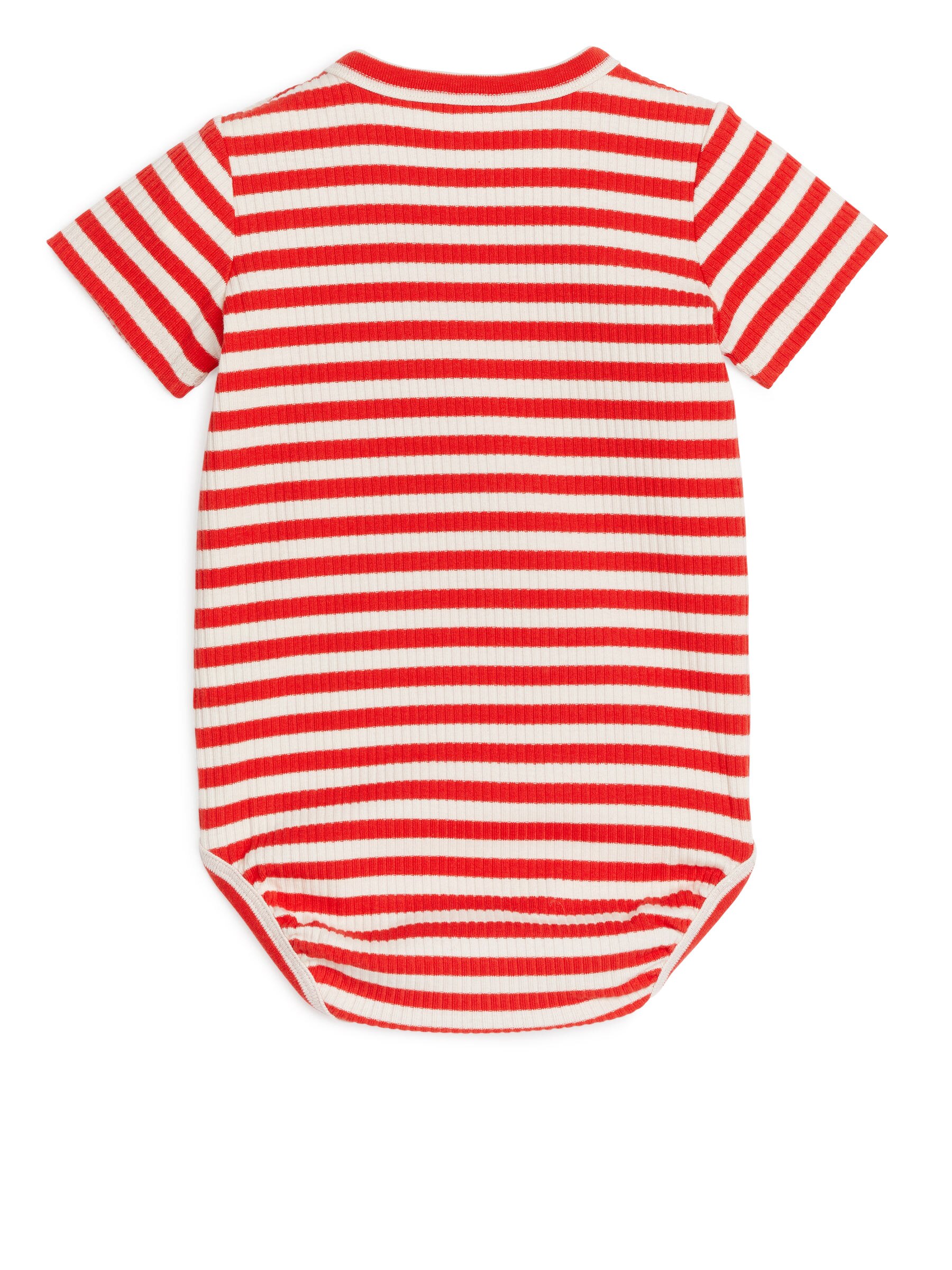 Short-Sleeved Cotton Bodysuit - Czerwony/Złamana biel - Wąski fason - Children - StillMedia/DescriptiveStillLife - 1