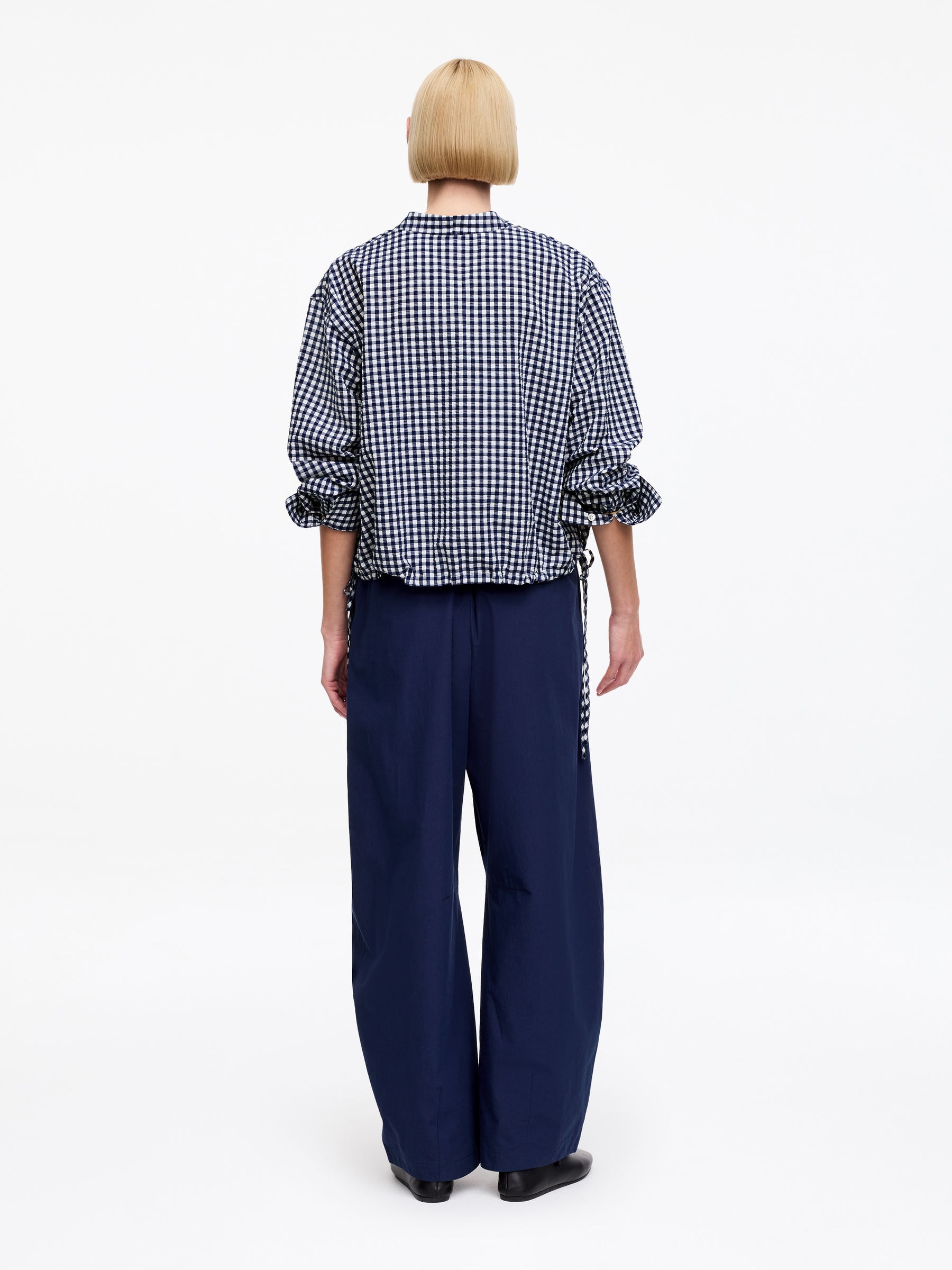 Seersucker Top - Blue/White - Regular fit - Women - StillMedia/Lookbook - 4