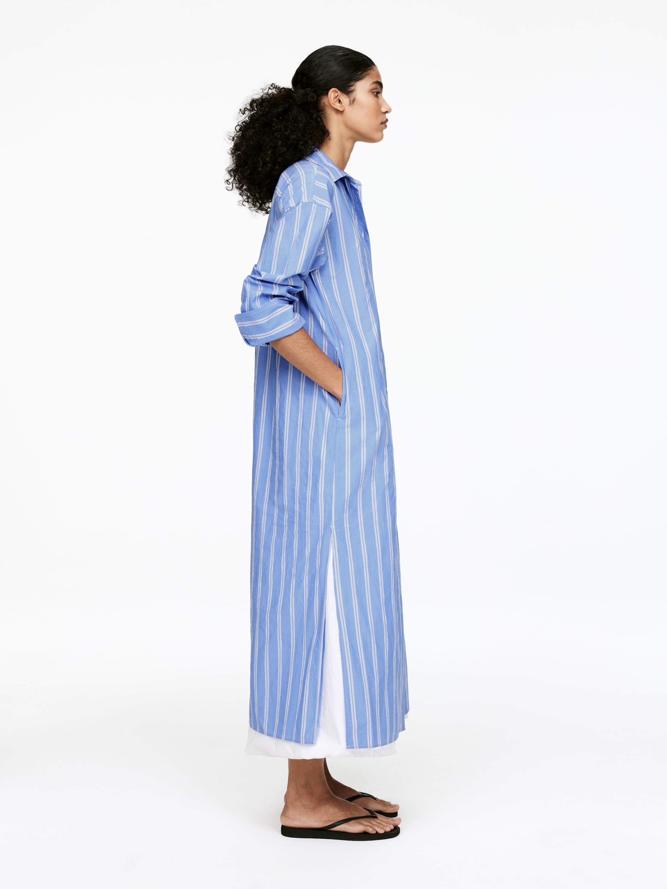 Zobraziť väčší obrázok: Bavlnené košeľové šaty - Modrá/Biela - ŽENY | H&M SK 5