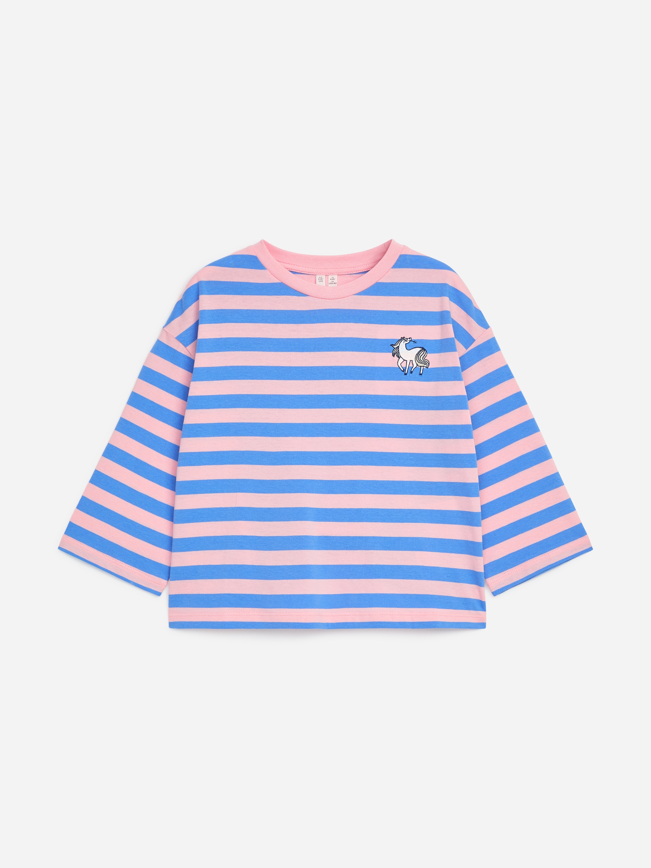 Luźny T-shirt-Blue-21239