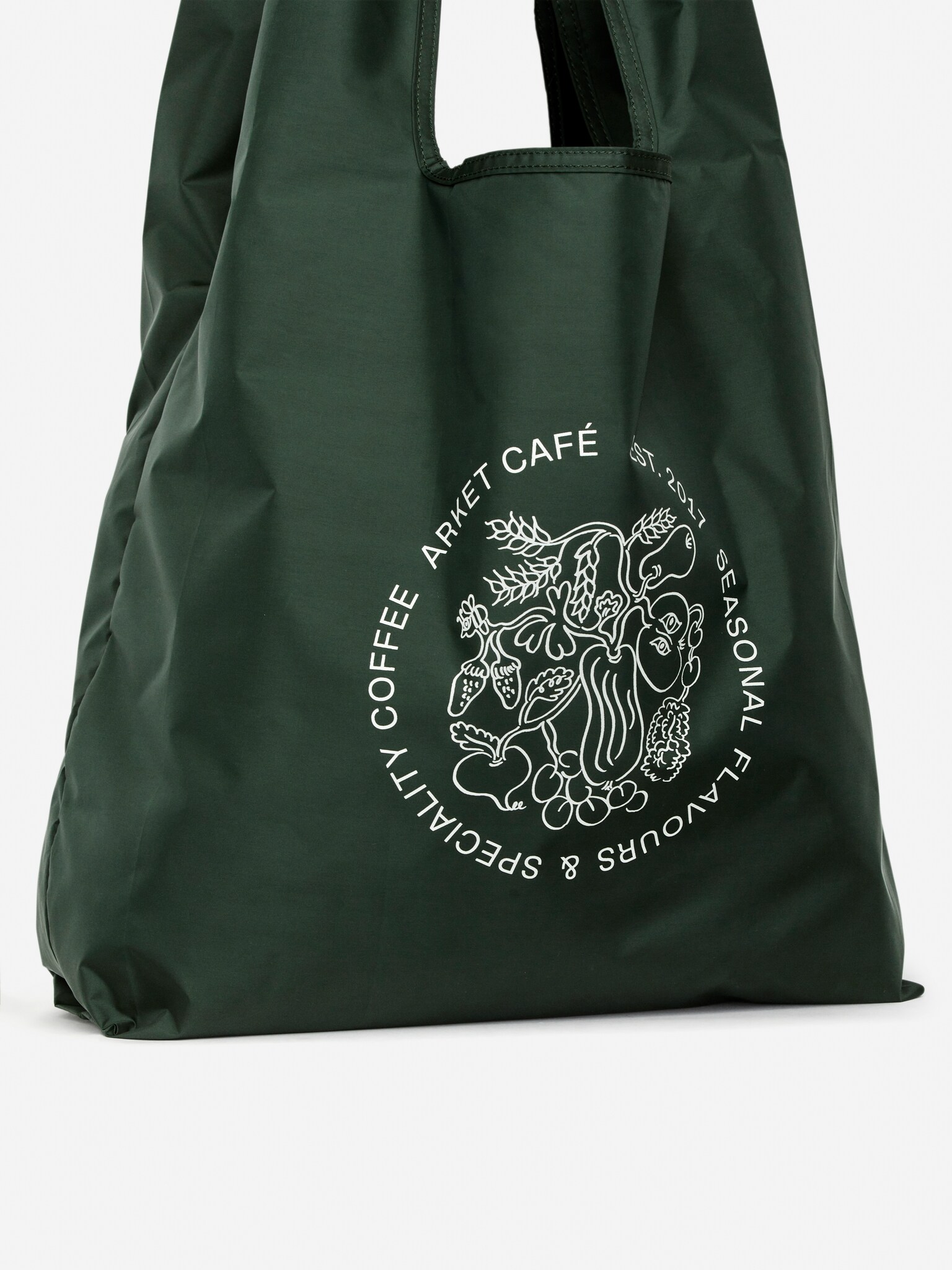 ARKET CAFÉ Packable Tote - Dark Green - 4