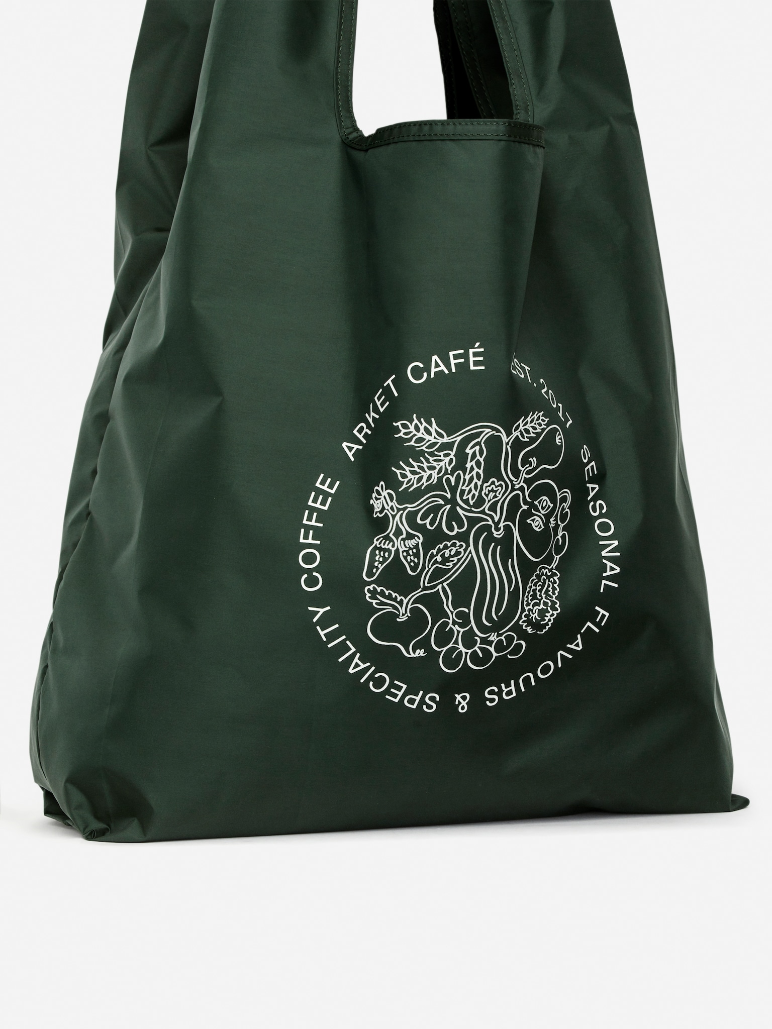 ARKET CAFÉ Packable Tote - Dark Green - 3