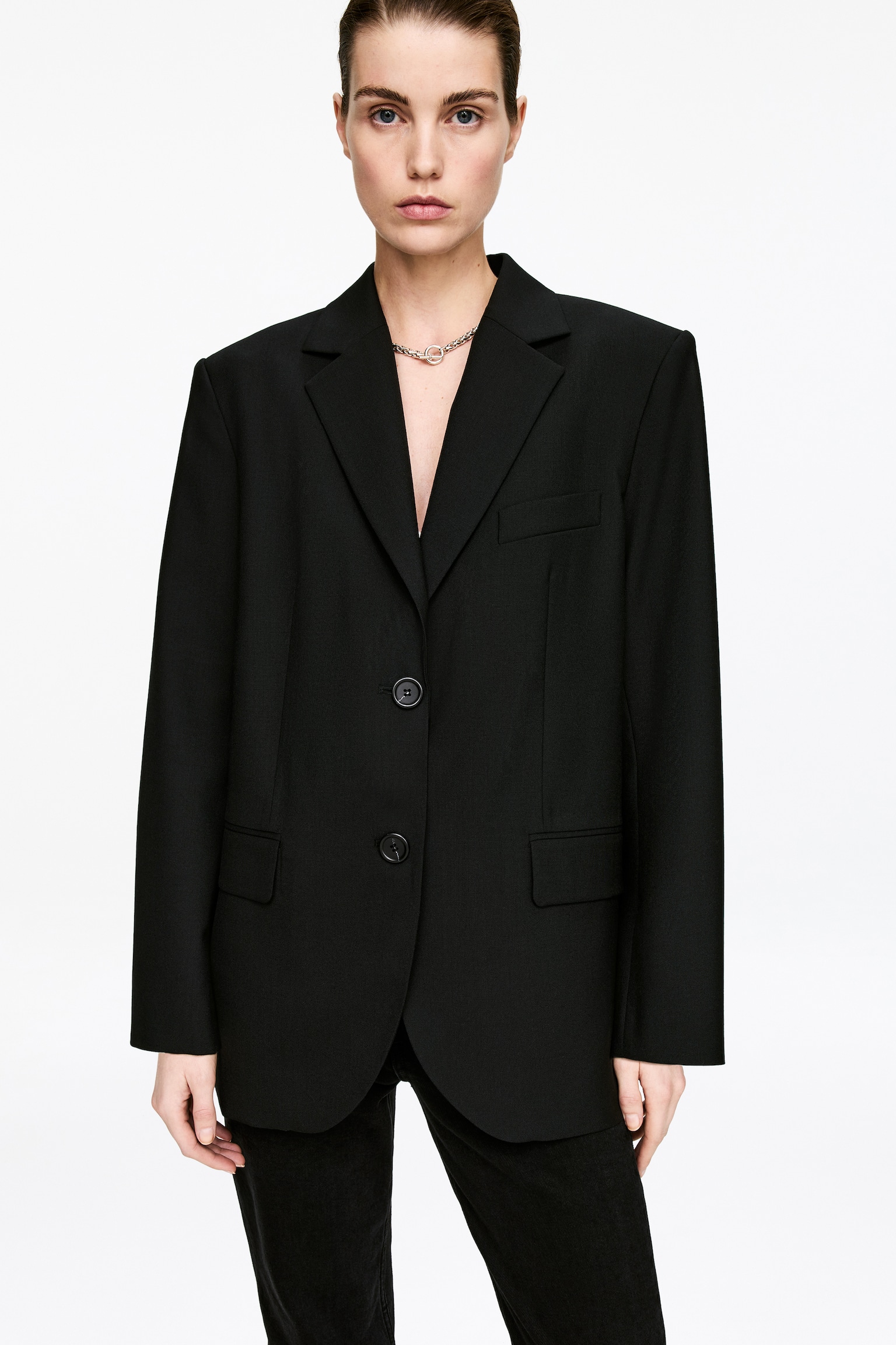 Oversize ullkavaj - Svart - 4