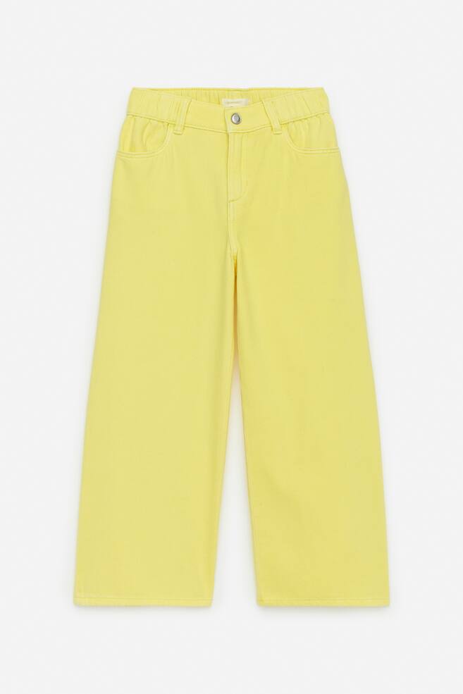 Wide Denim Trousers - Yellow/Dark Blue/Black/Lilac/Blue/Pink/Light Green/Black - 1