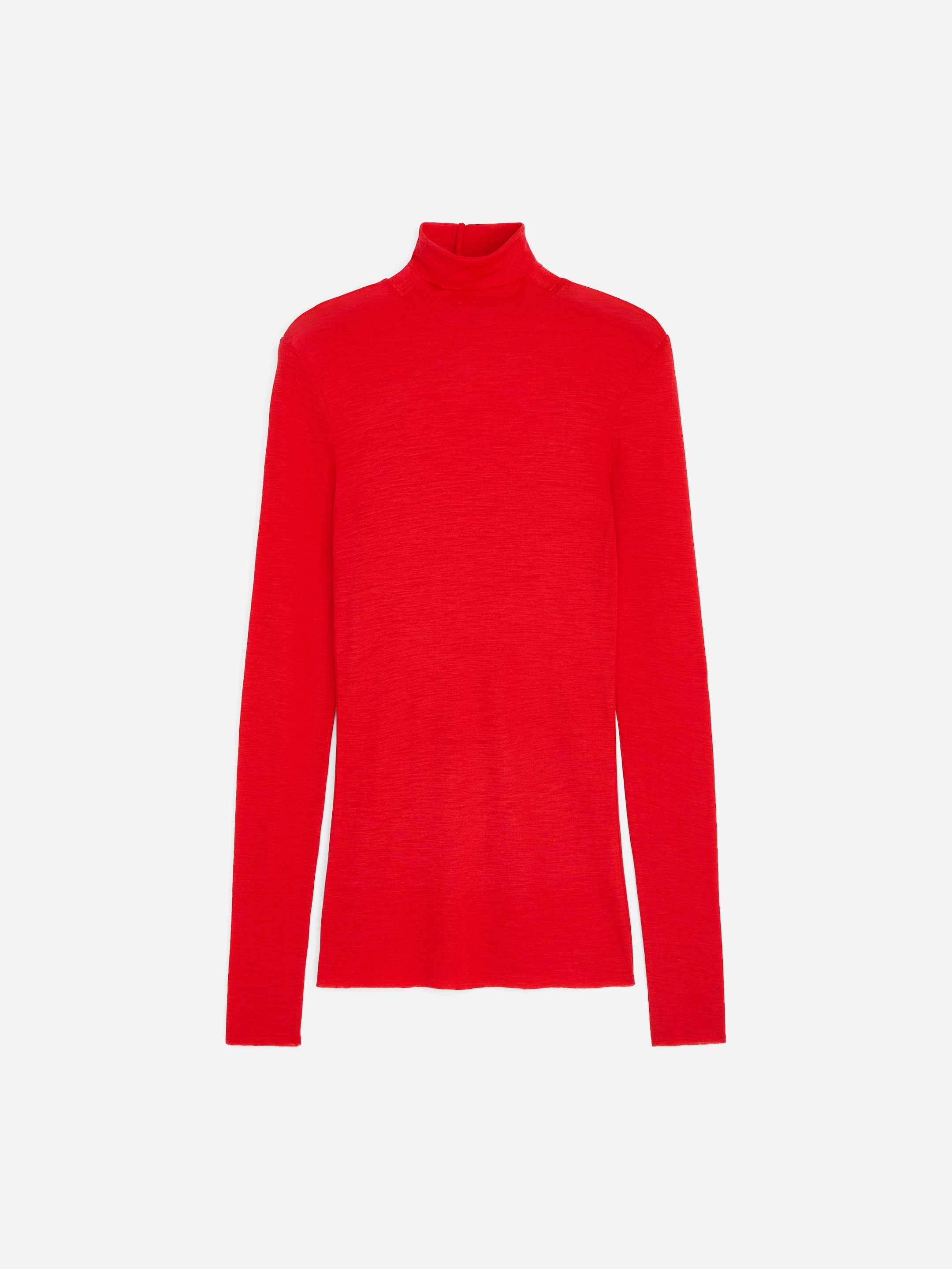 Roll-Neck Wool Top - Red - Slim fit - women - StillMedia/DescriptiveStillLife - 1
