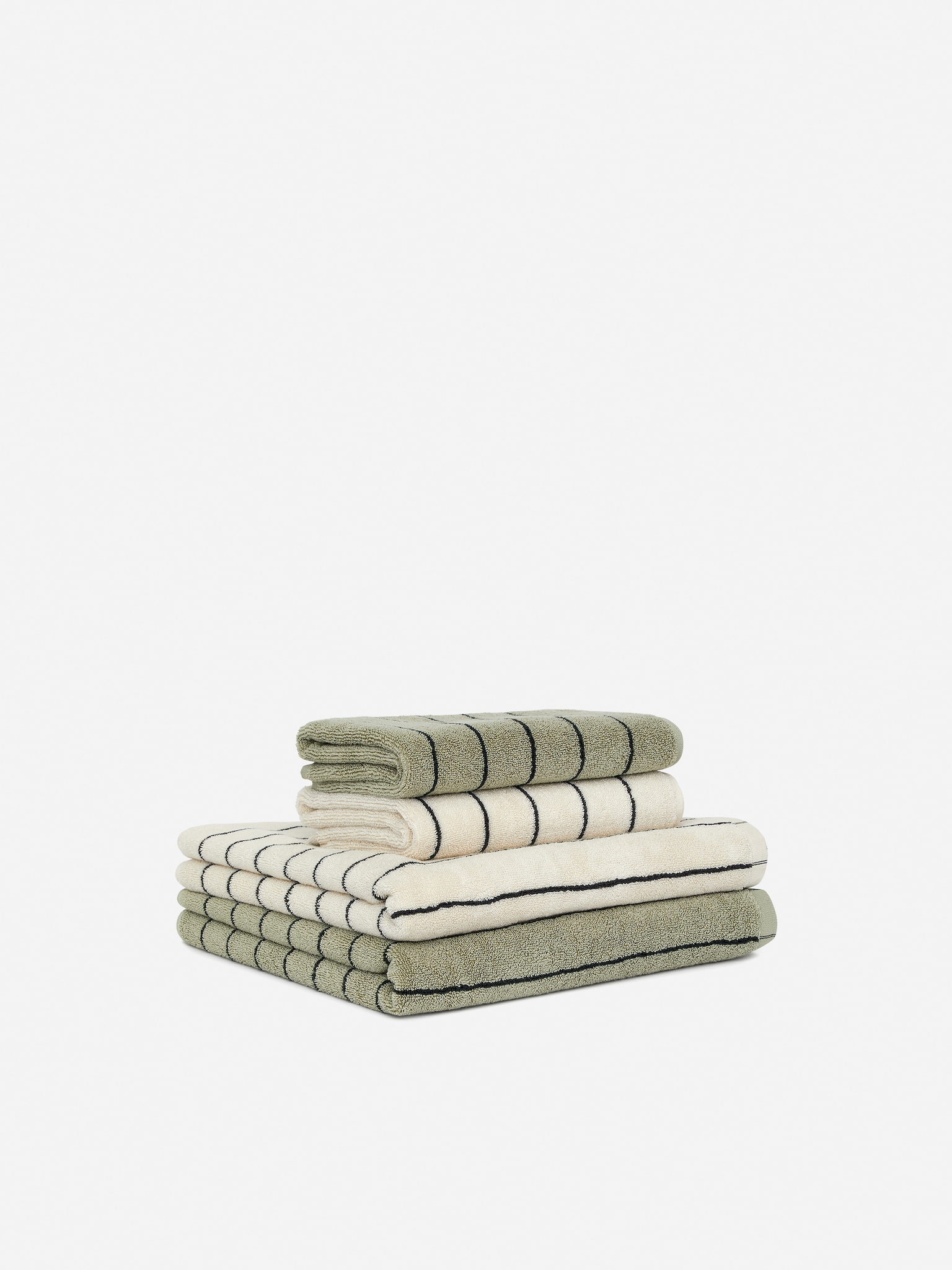 Osuška 70 x 140 cm - šalvějová/černá/Off White/Černá/Tmavě šedá/Béžová/Bílá - 2