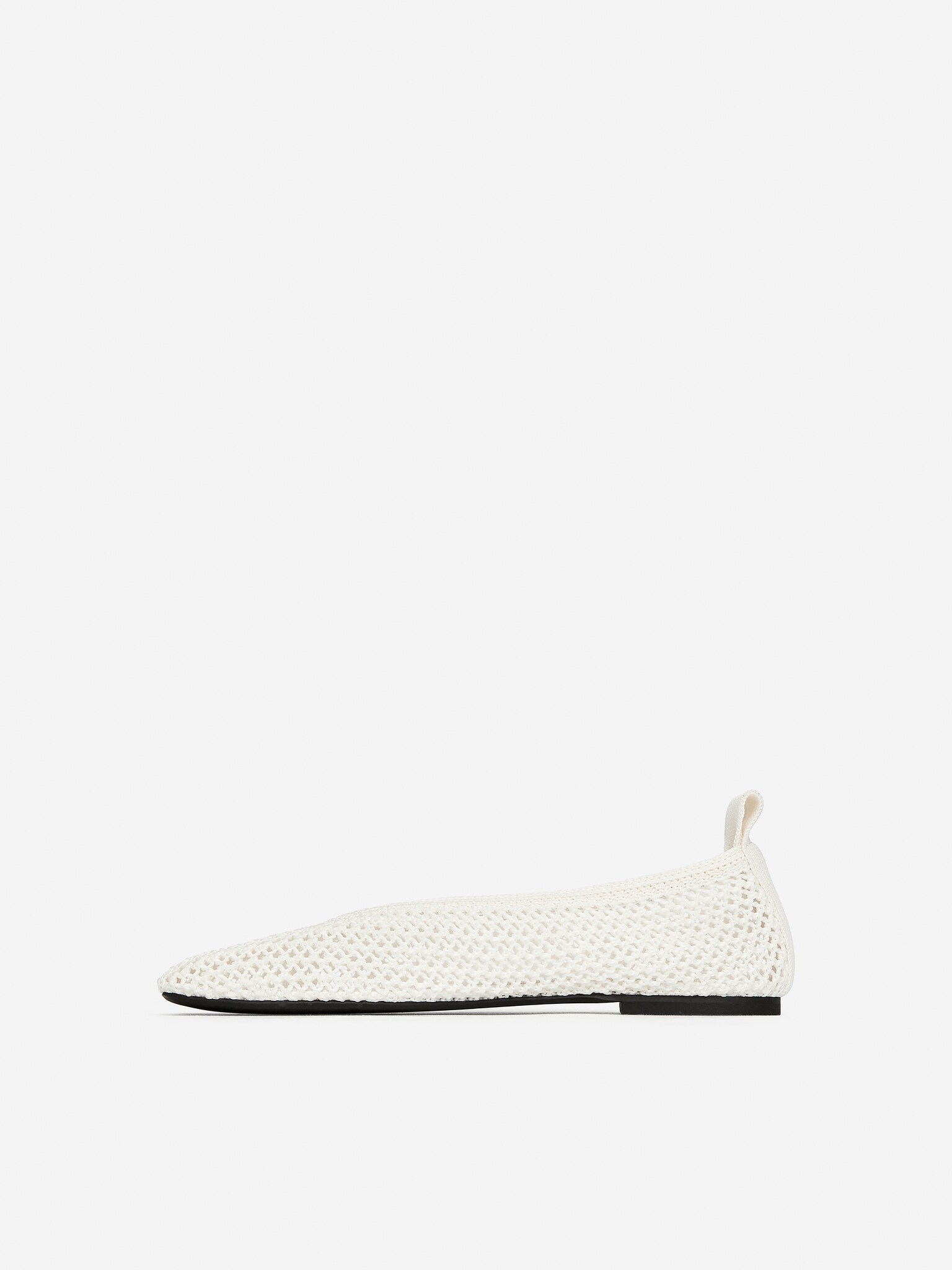 Ballerines en maille - Blanc cassé/Noir/Rouille - 5