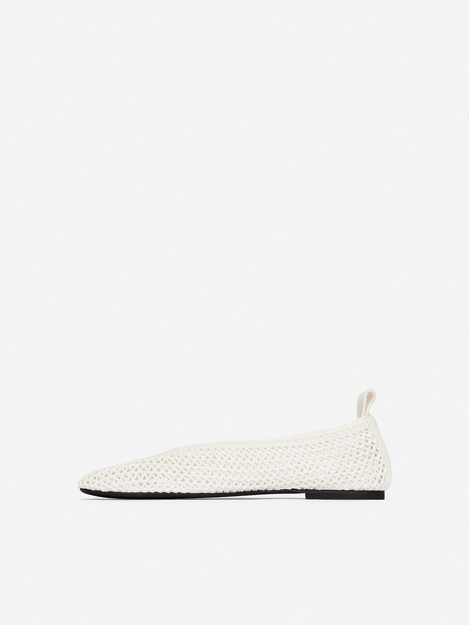 Ballerines en maille - Blanc cassé/Noir/Rouille - 3
