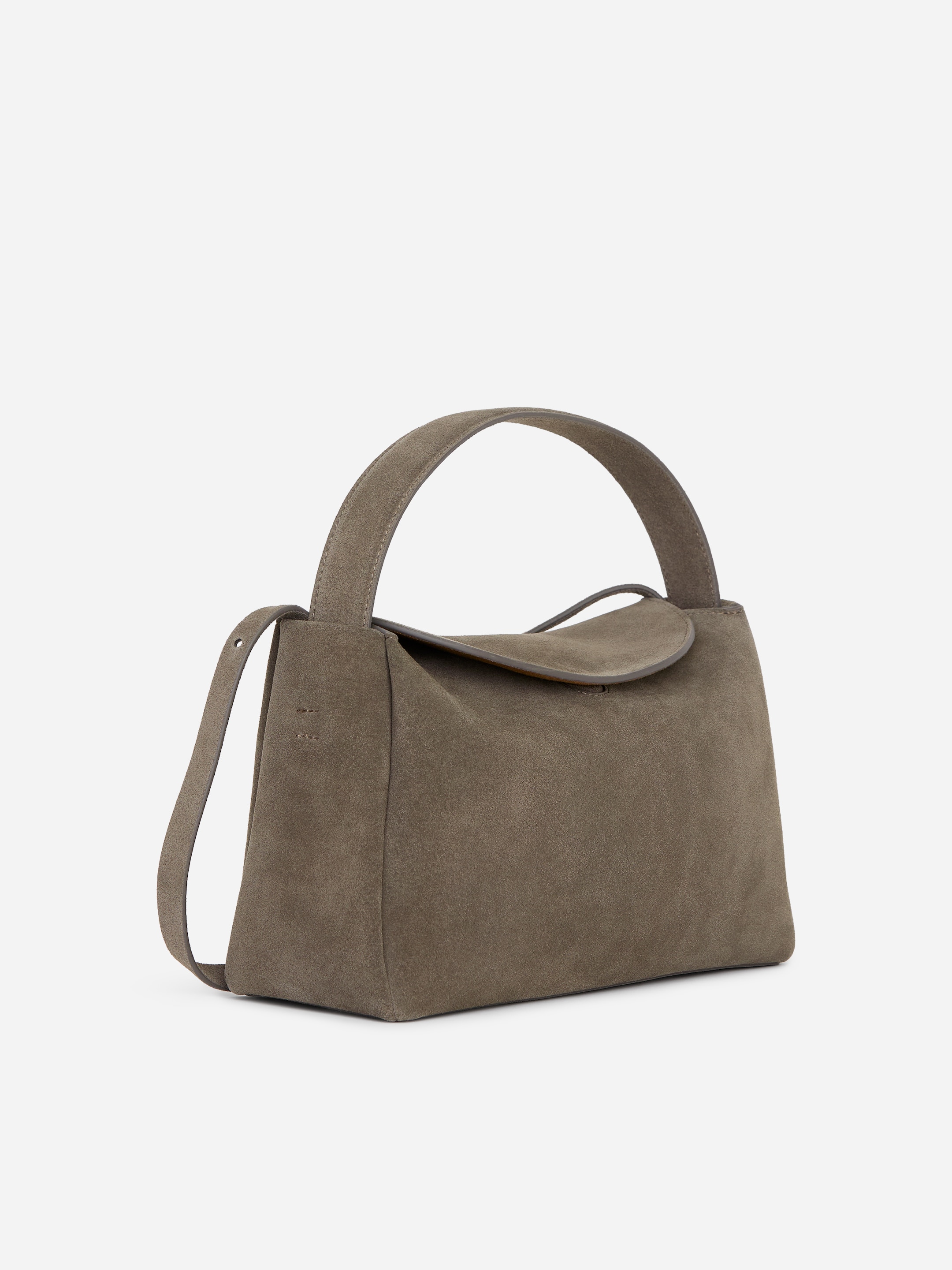 Suede shoulder bag - Dark mole - women - StillMedia/DescriptiveStillLife - 3