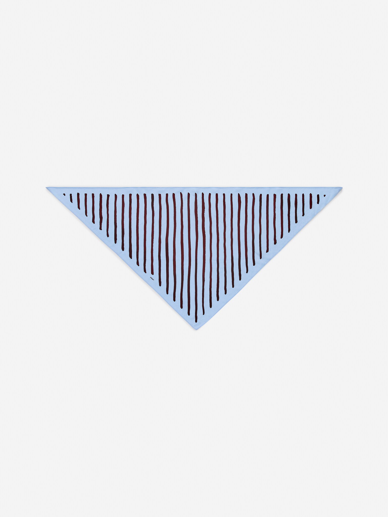 Foulard triangulaire en soie - Bleu clair/Rayures - 2