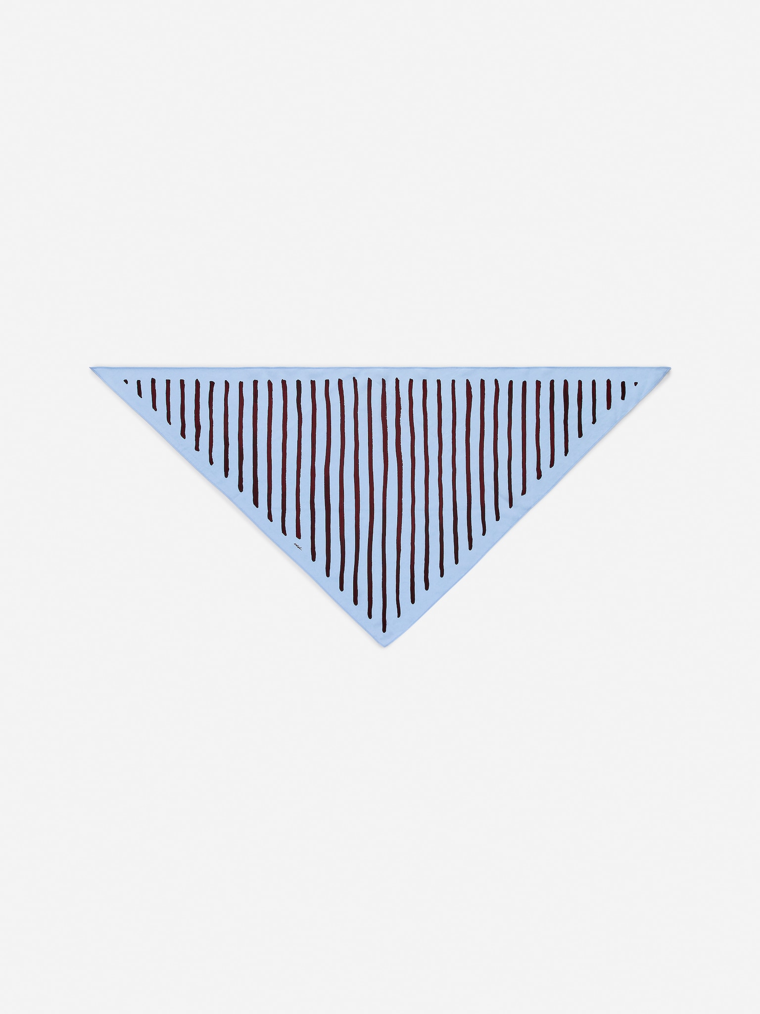 Foulard triangulaire en soie - Bleu clair/Rayures - 2