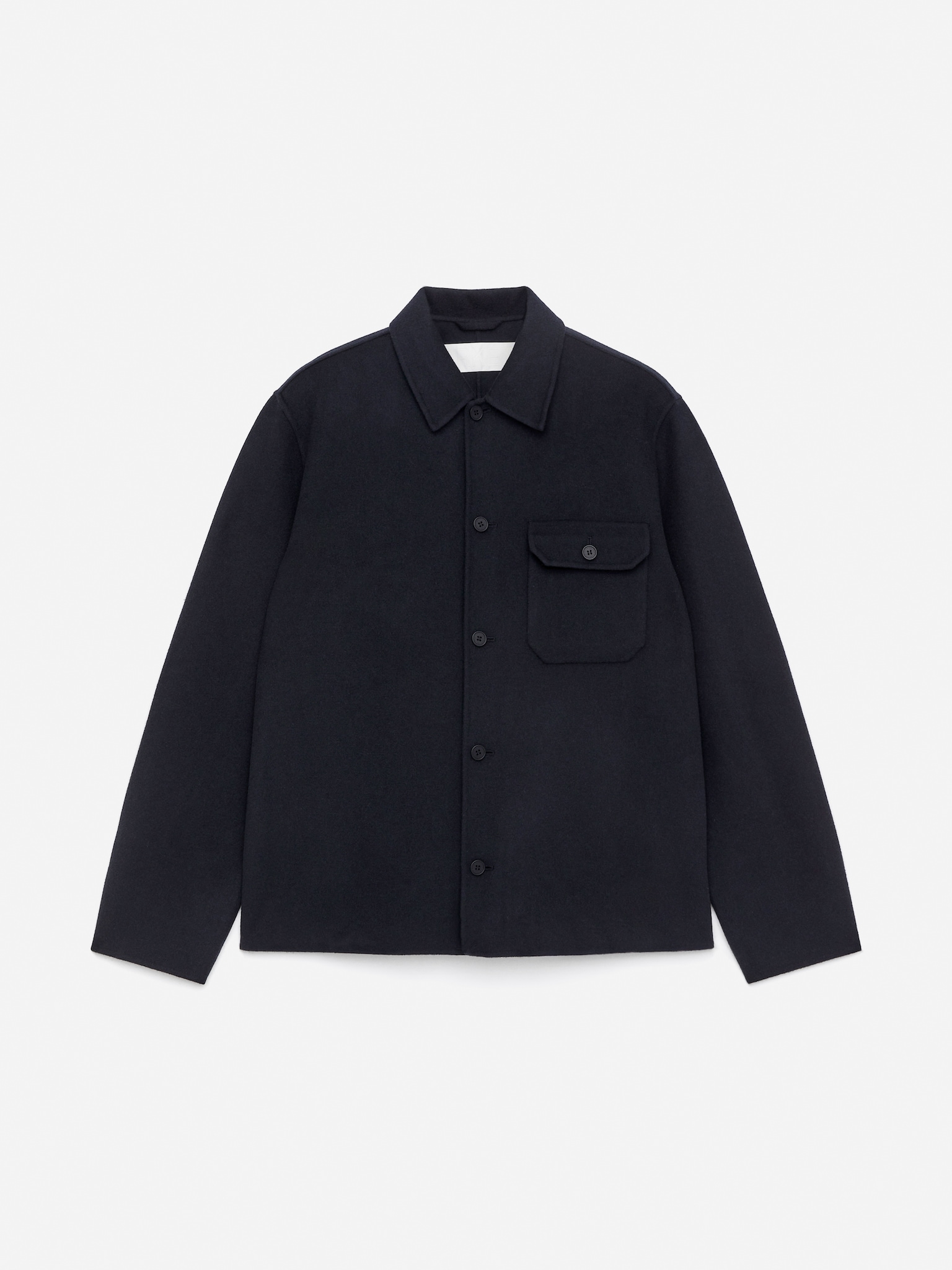 Camisa de mezcla de lana de doble faz - Azul oscuro