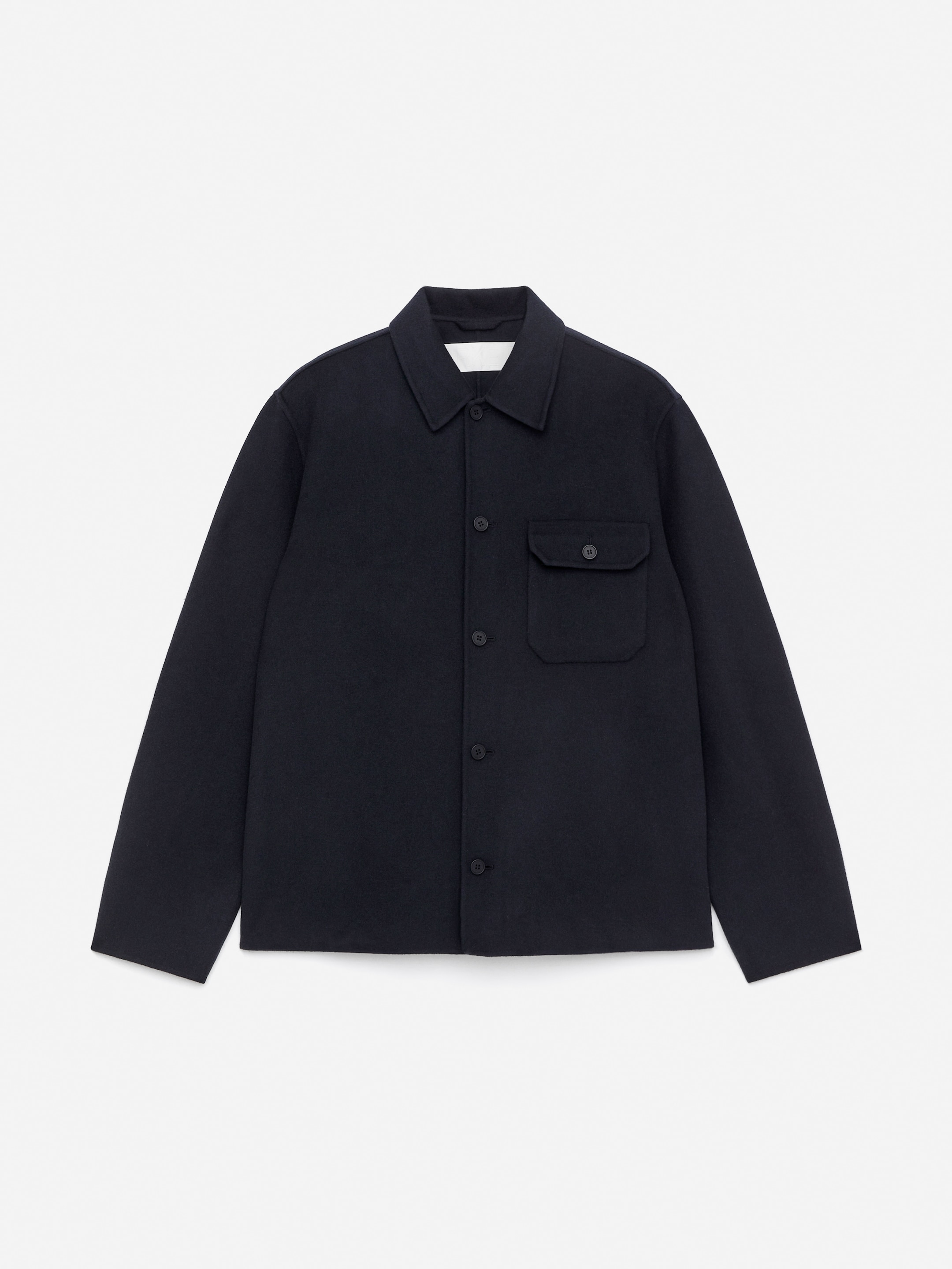 Camicia in tessuto doppiato di misto lana-Blue-16271