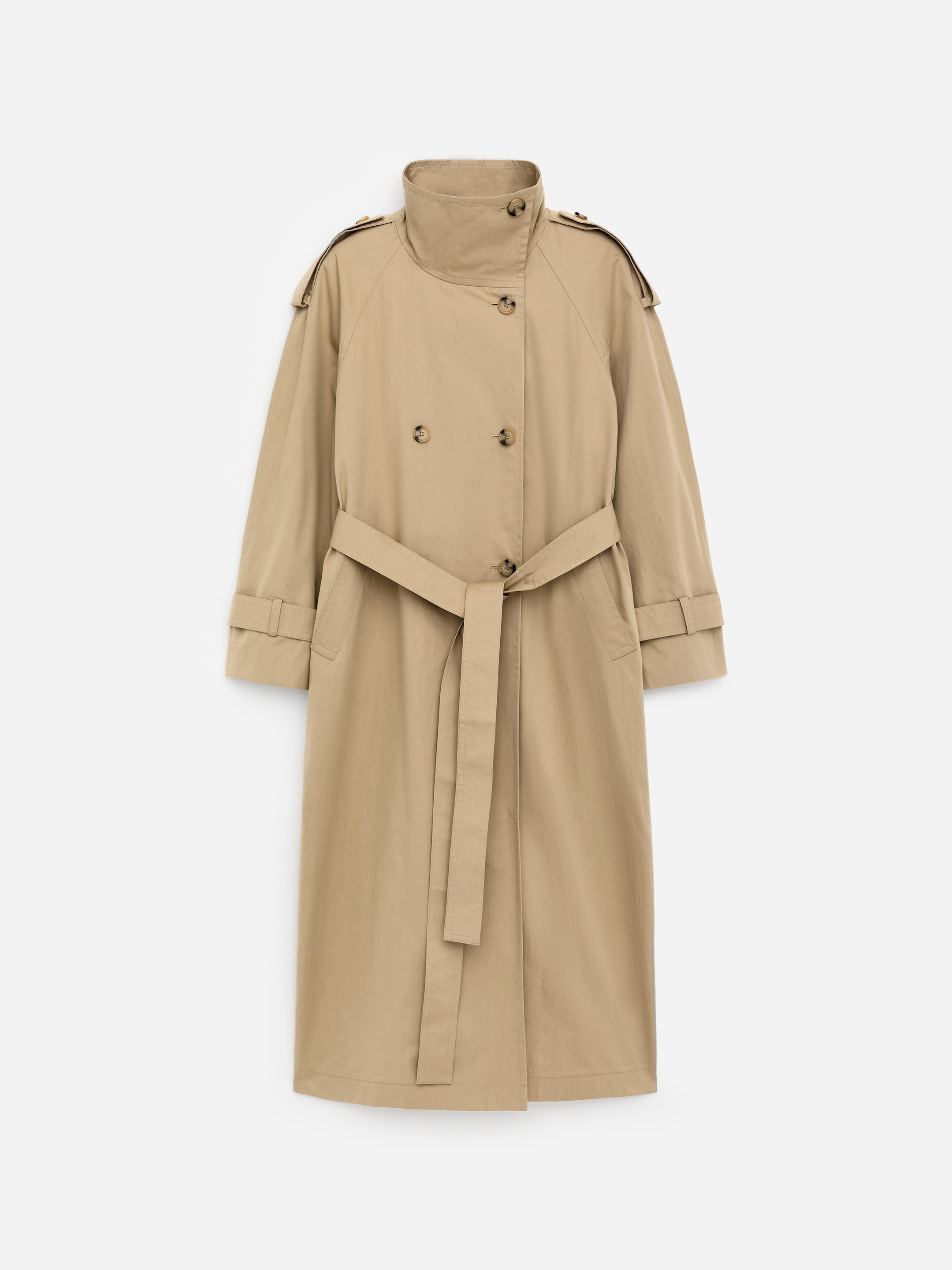 Scarf Trench Coat - Beige - Loose fit - Women - StillMedia/DescriptiveStillLife - 4