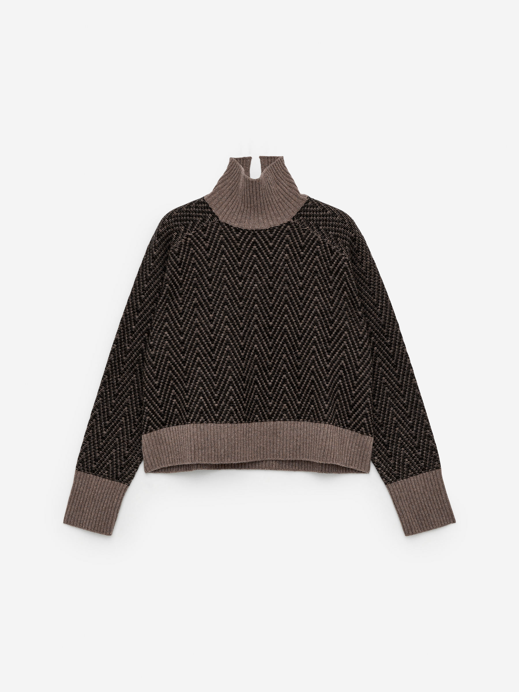 Jacquard-Strickpullover aus Wolle - Taupe - Regular Fit - Damen - StillMedia/DescriptiveStillLife - 1