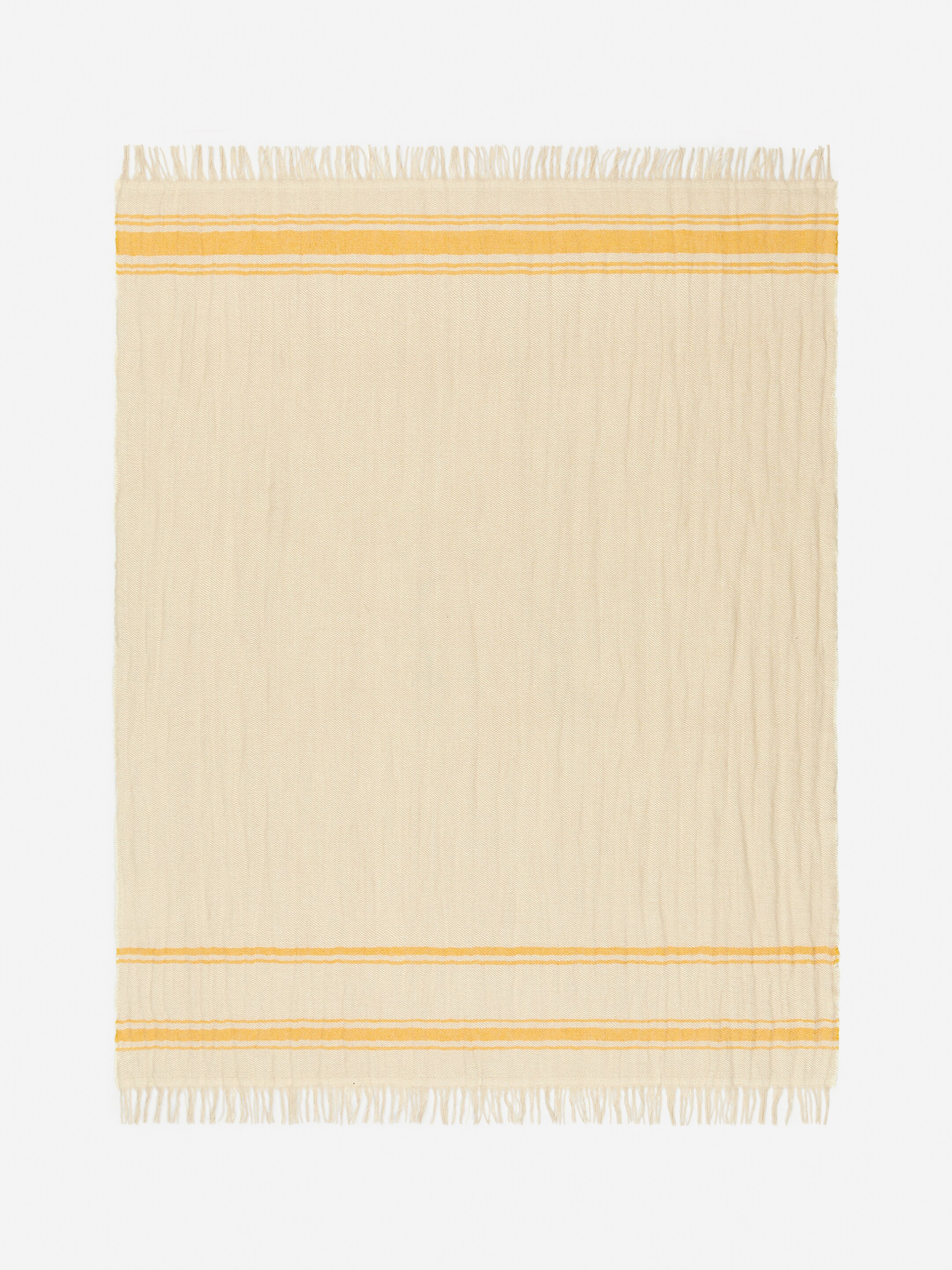 View larger image: Linen Wool Blanket - Off White/Yellow - Home All | H&M GB 1
