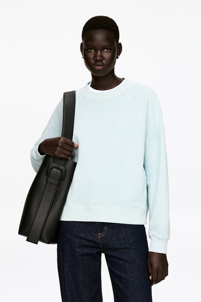 Terry Sweatshirt - Light Turquoise/Red/Lilac/Blue/Black/Pink/Brown/Dark Brown - 2