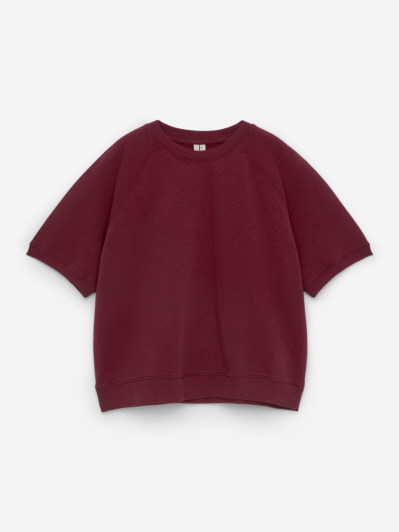 Felpa in spugna francese - Rosso scuro/Rosa tenue/Bianco sporco/Grigio mélange