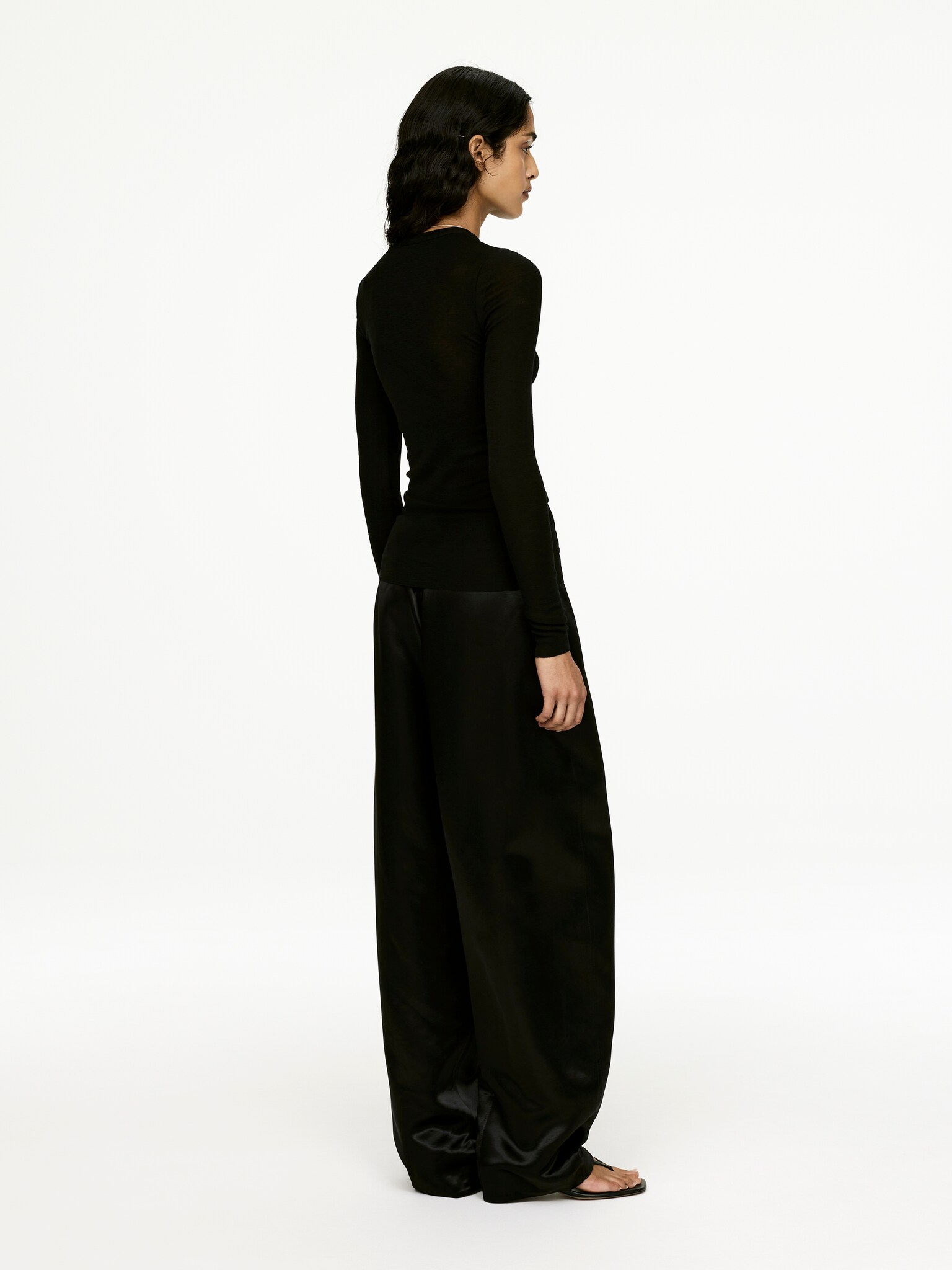 Long-Sleeved Merino Top - Black/Dark Grey Melange/Red/Dark Mustard/Dark Brown - 4