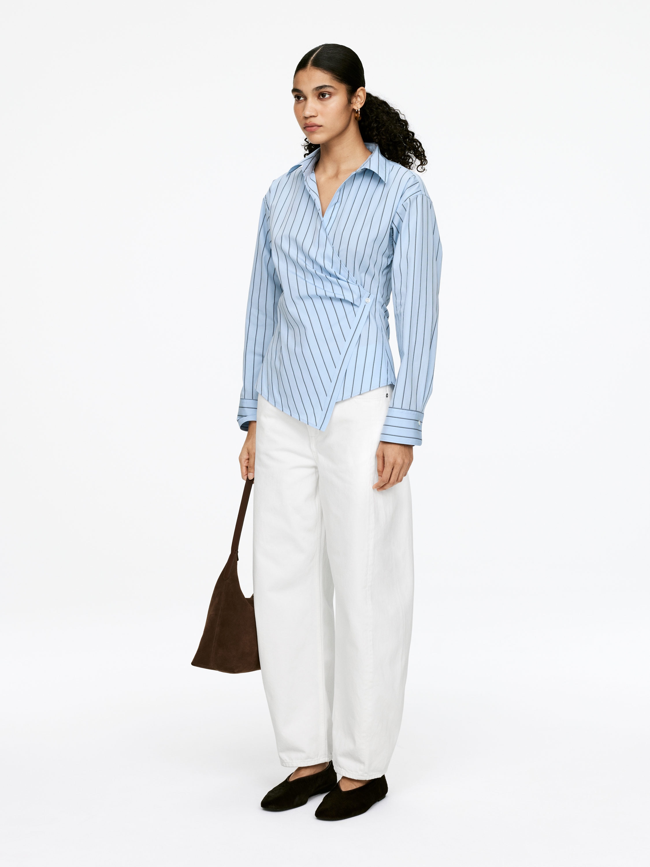 Wrap Shirt - Blue/Striped - Slim fit - Women - StillMedia/Lookbook - 3