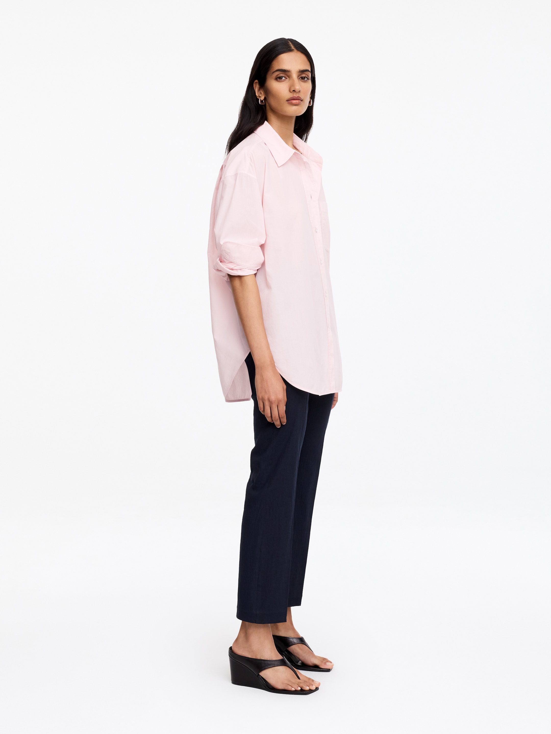 Cotton Poplin Shirt - Pink - Regular fit - Women - StillMedia/Lookbook - 2