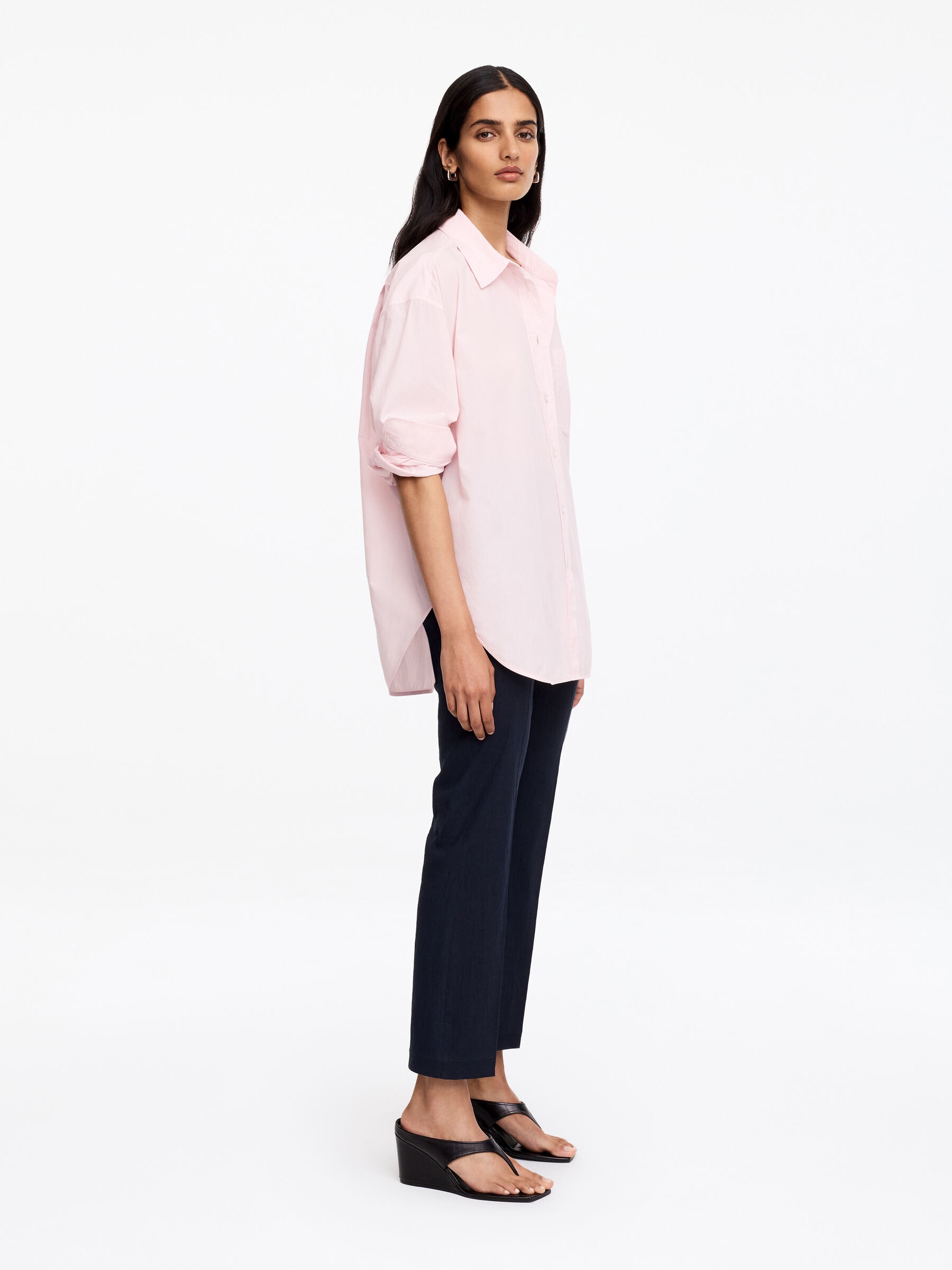 Cotton Poplin Shirt - Pink - Regular fit - Women - StillMedia/Lookbook - 2