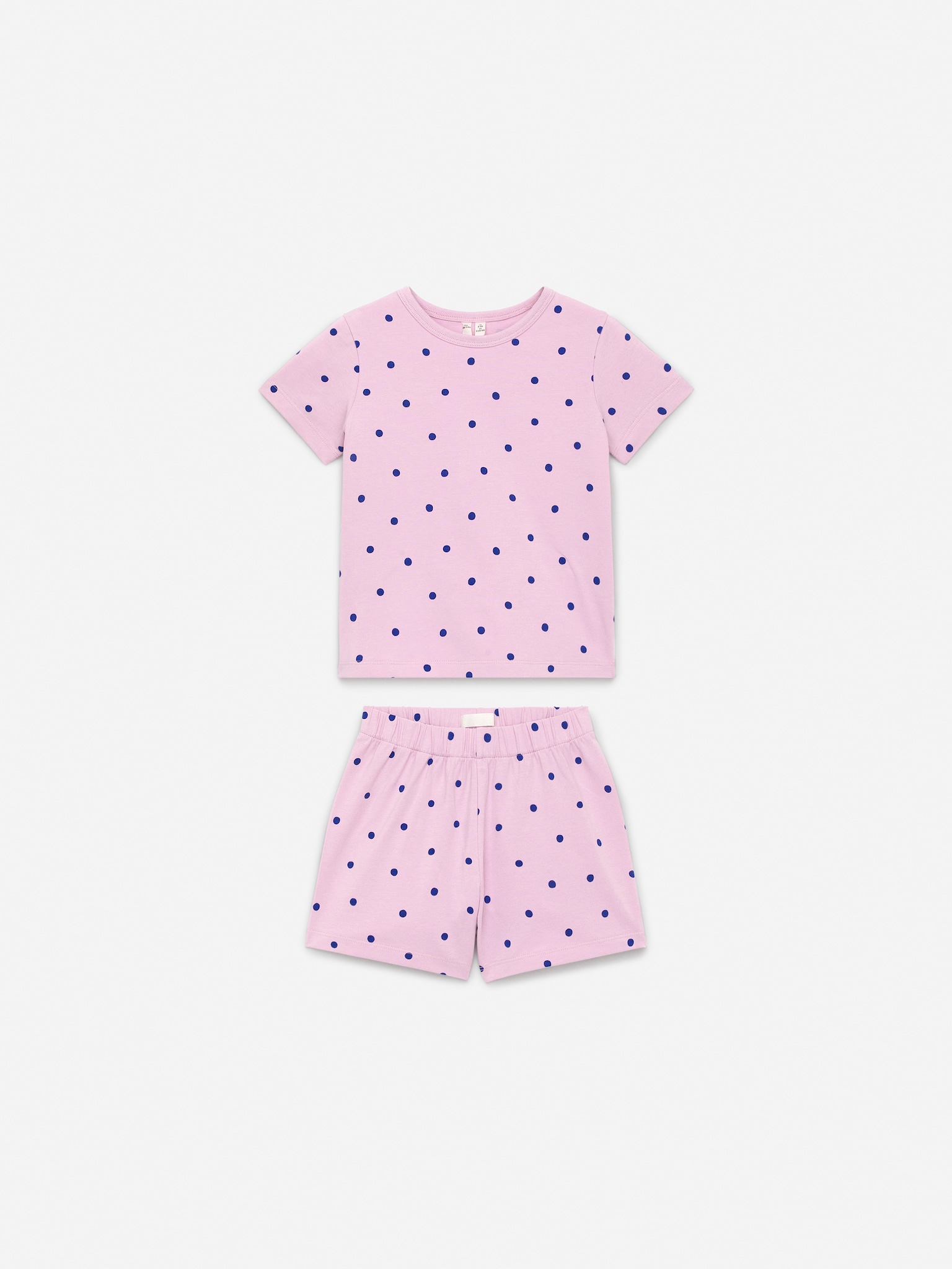 Zweiteiliger kurzer Pyjama aus Jersey - Rosa/Punkte in Blau/Hellblau/Weiß/grün/gestreift/Blau/Weiß/Rosa/rote Herzen - 1