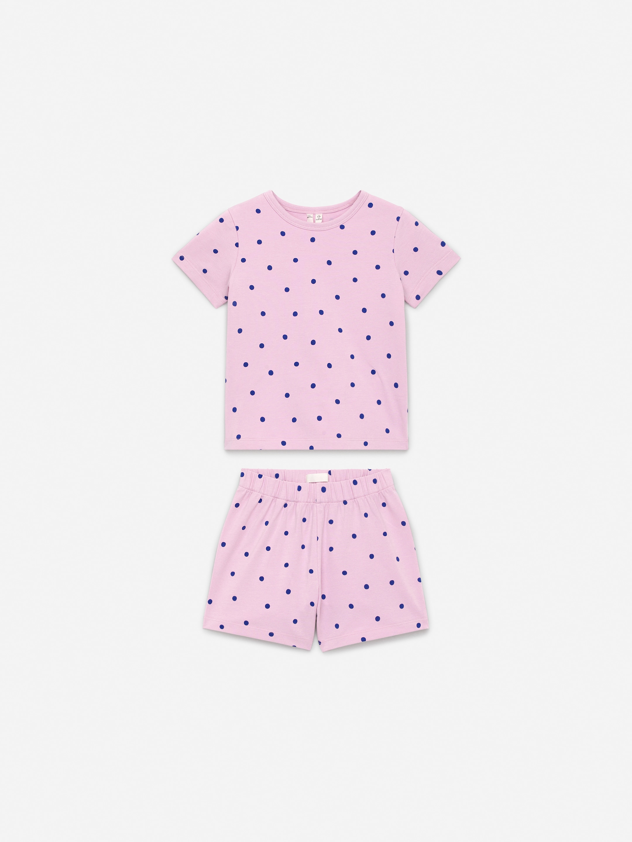 Se større billede: Kort pyjamas i jersey - Lyserød/blå prikker - BØRN | H&M DK 1