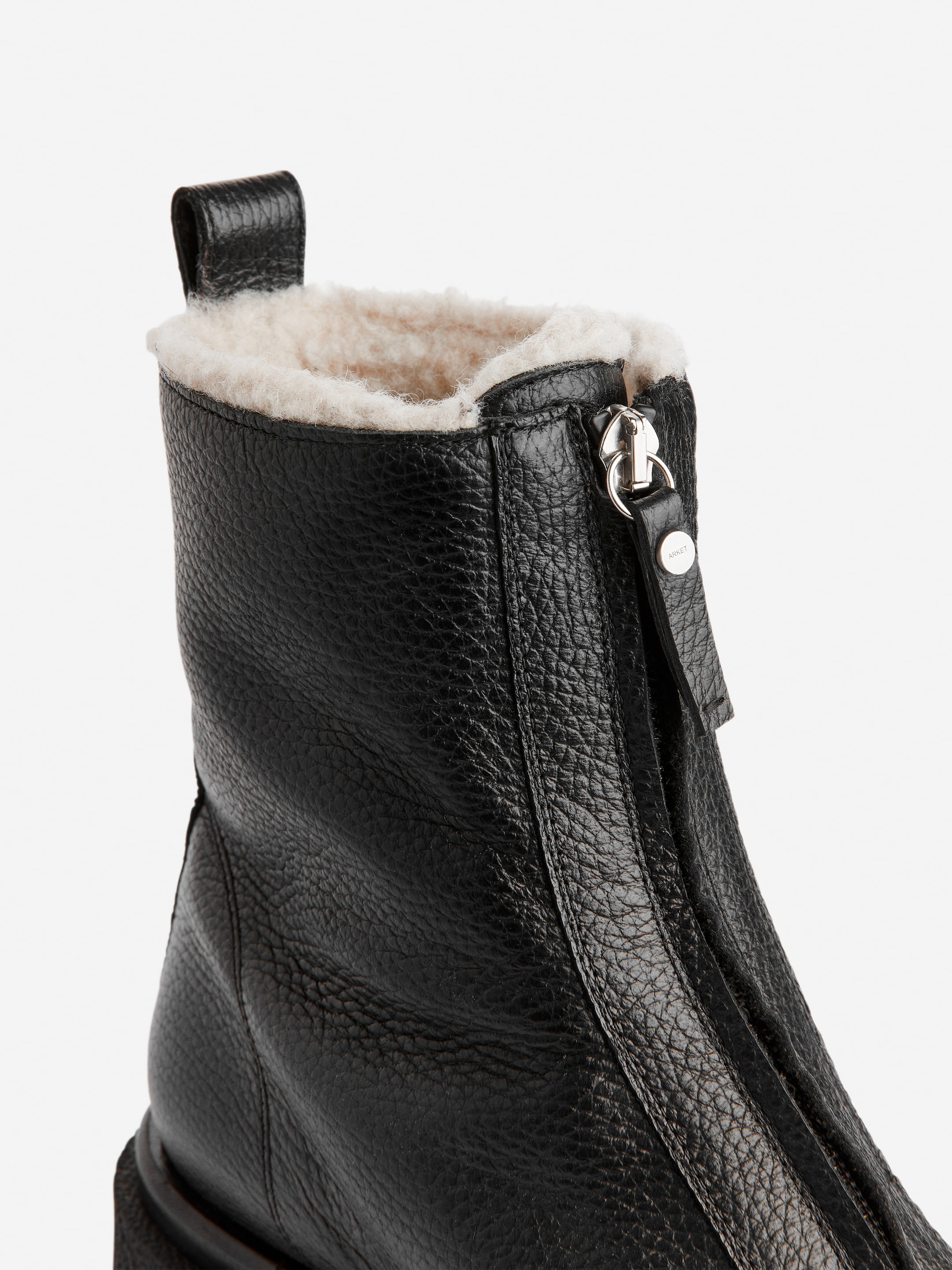 Faux Fur Leather Boots - Black - Women - StillMedia/DescriptiveDetail - 3