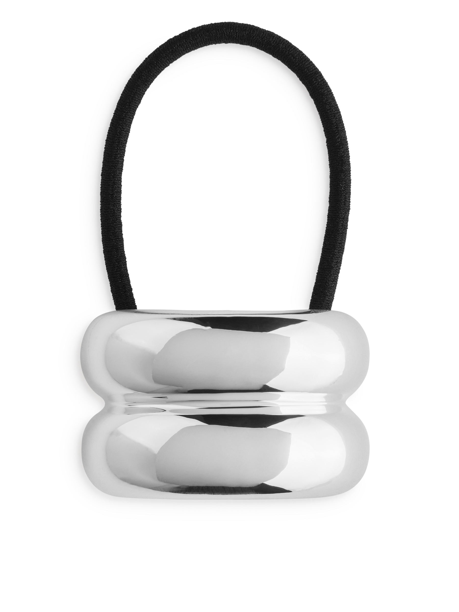 Haargummi mit Messingverzierung - Schwarz/Silber - Damen - StillMedia/DescriptiveStillLife - 1