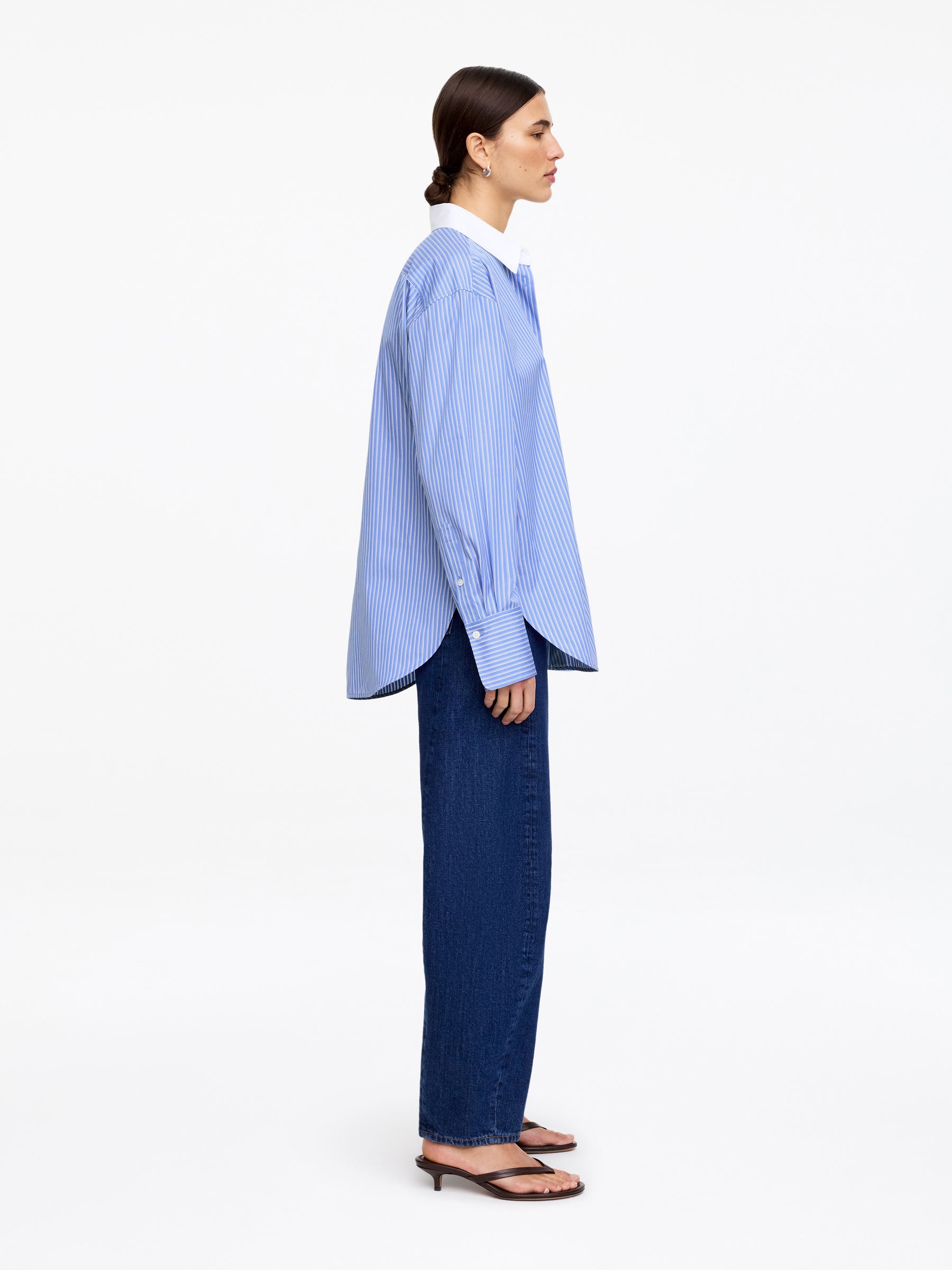 Relaxed-Fit Poplin Shirt - Blue/White - Relaxed fit - Women - StillMedia/Lookbook - 5