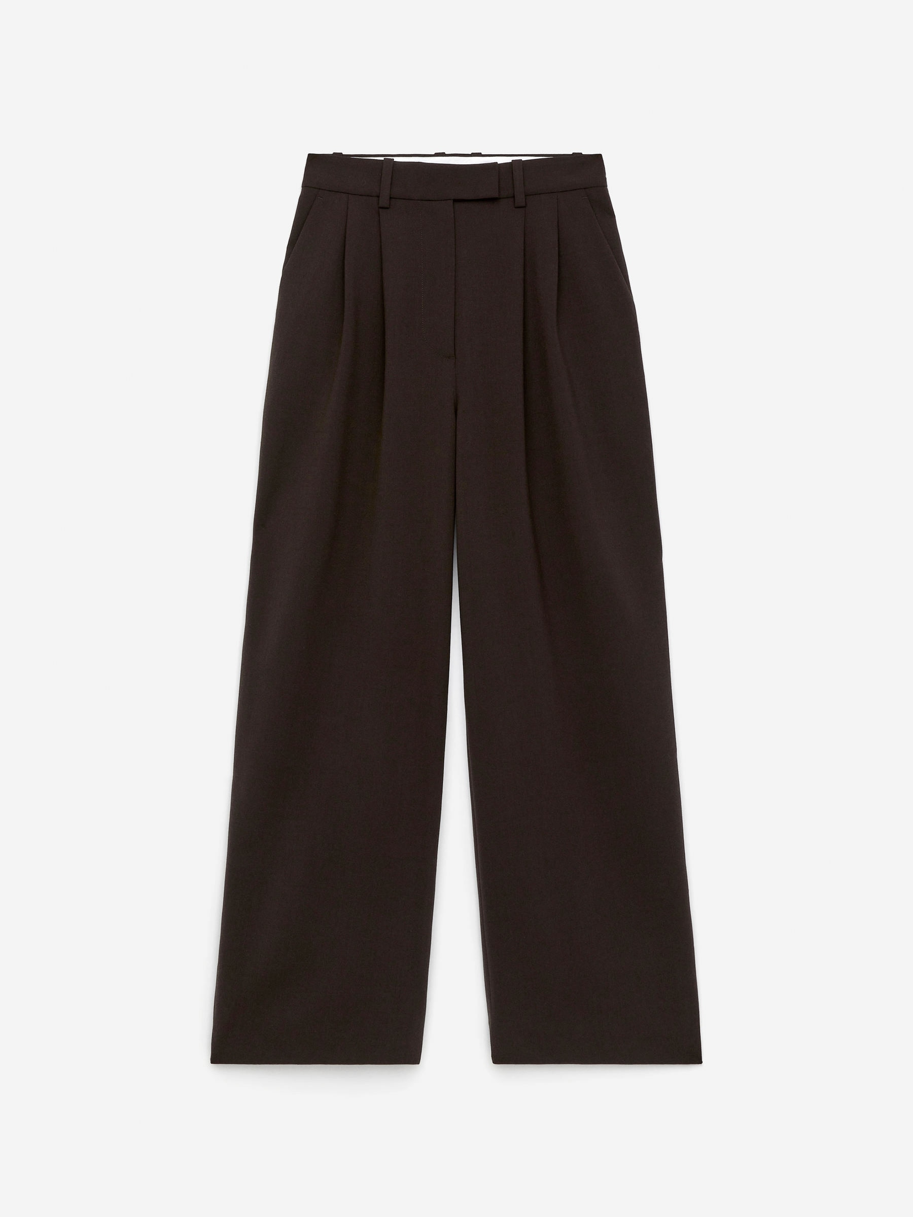 Wide-Leg Tailored Trousers-#3F3838-16875