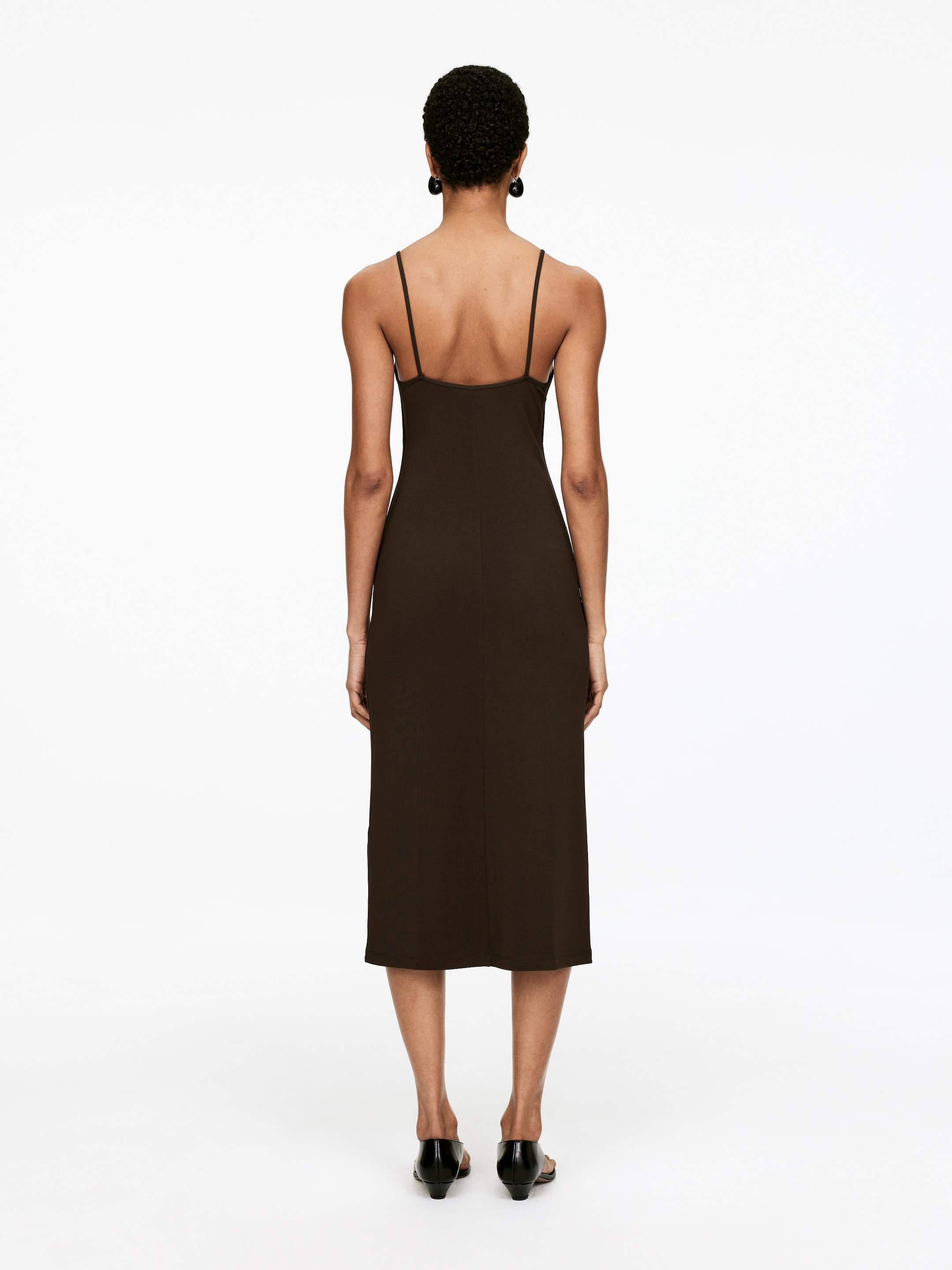 Visualizza immagine più grande: Abito con lavorazione a coste - Marrone scuro - DONNA | H&M IT 4