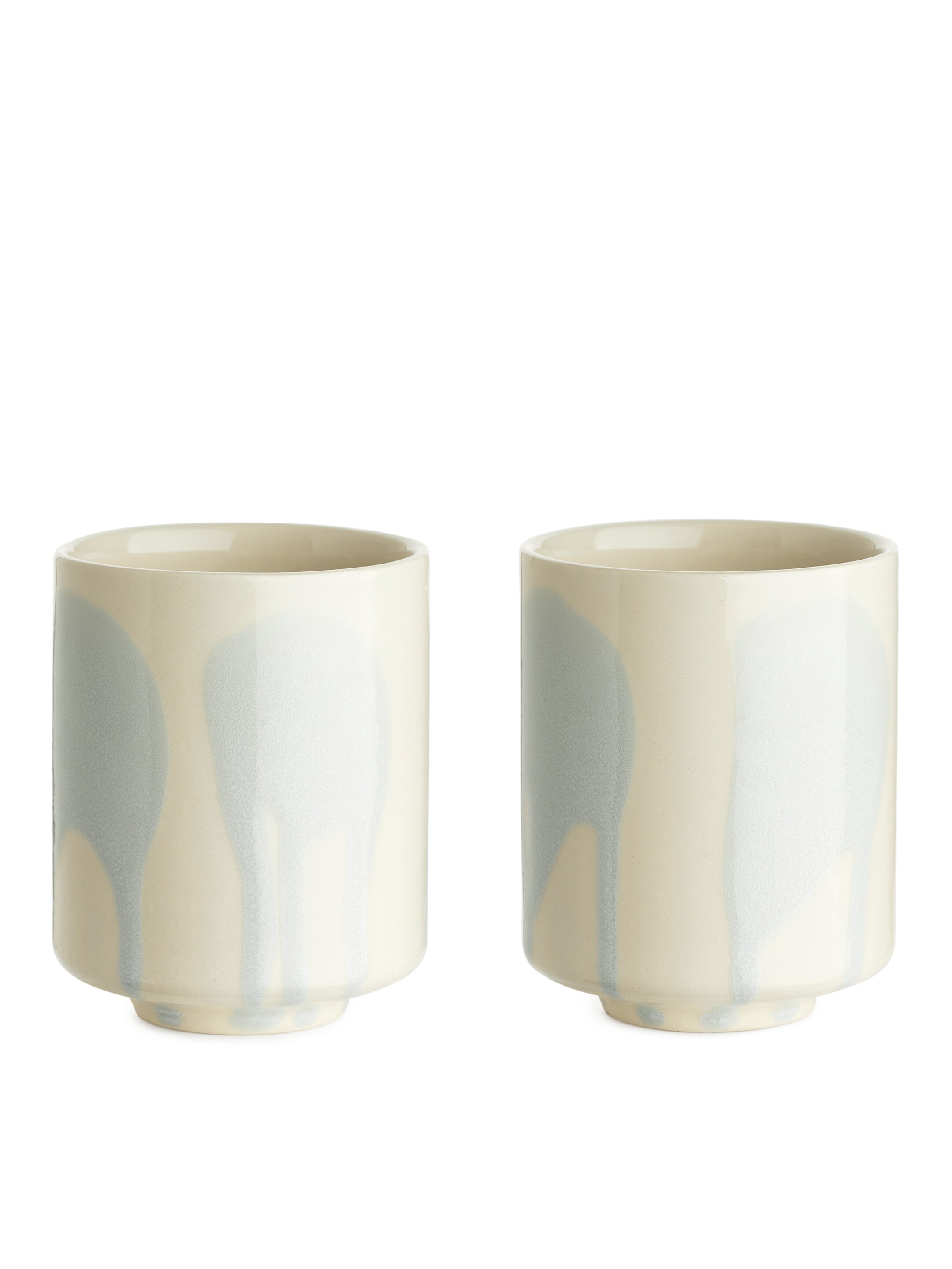 Visa större bild: Muggar i stengods, 2-pack - Ljusblått stänk - Home All | H&M SE 1