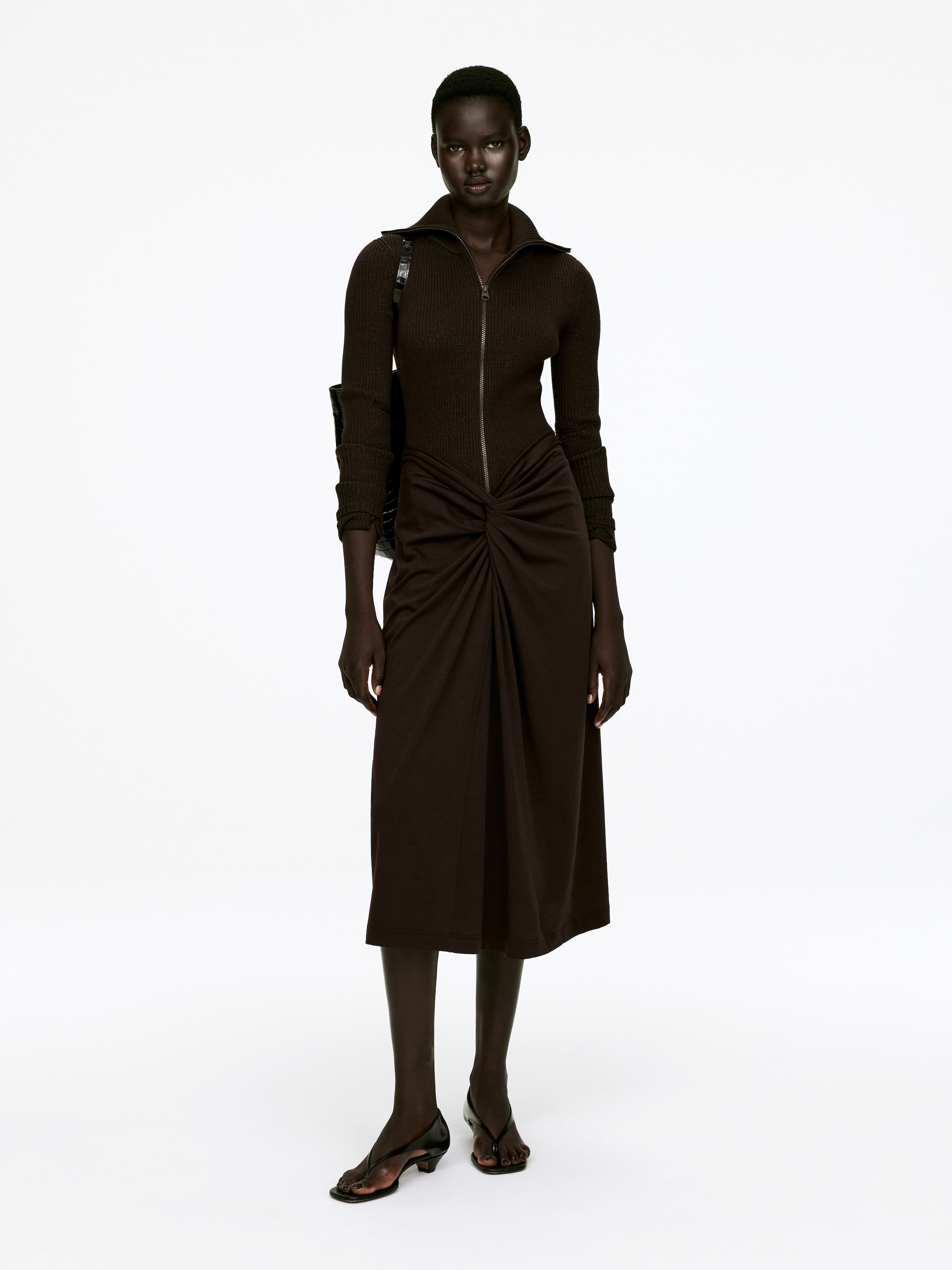 Zobrazit větší obrázek: Twist Midi Sukně - Hnědá - ŽENY | H&M CZ 1