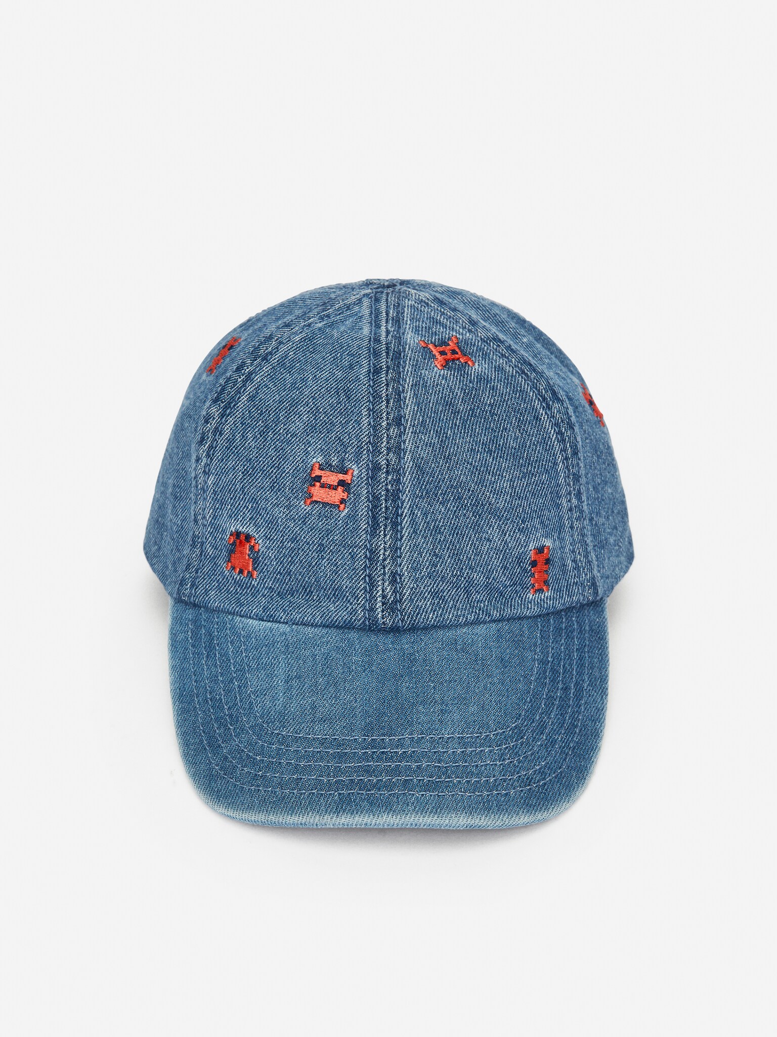 Casquette en jean brodée - Bleu/Bleu - 2