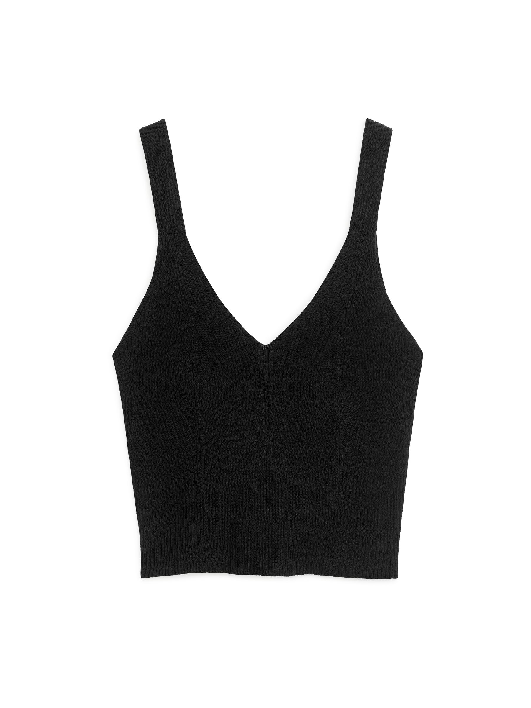 Knitted Tank Top - Black - Slim fit - Women - StillMedia/DescriptiveStillLife - 1