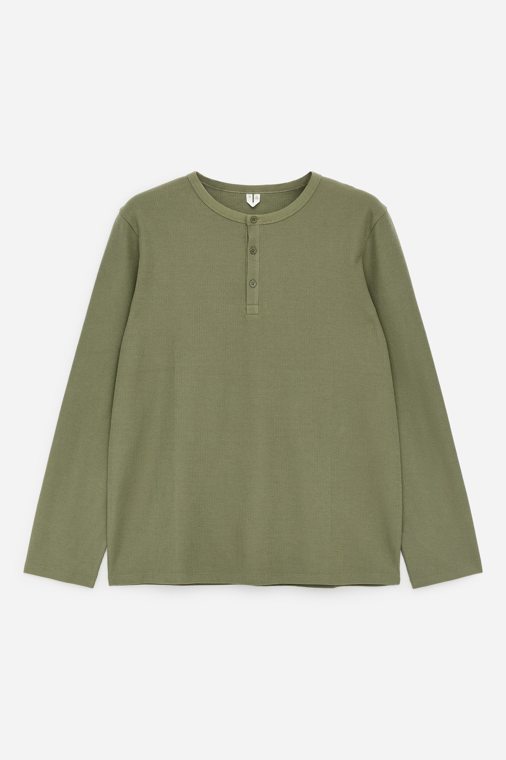 Visa större bild: Fitted Henley Shirt - Khaki Green - HERR | H&M SE 1