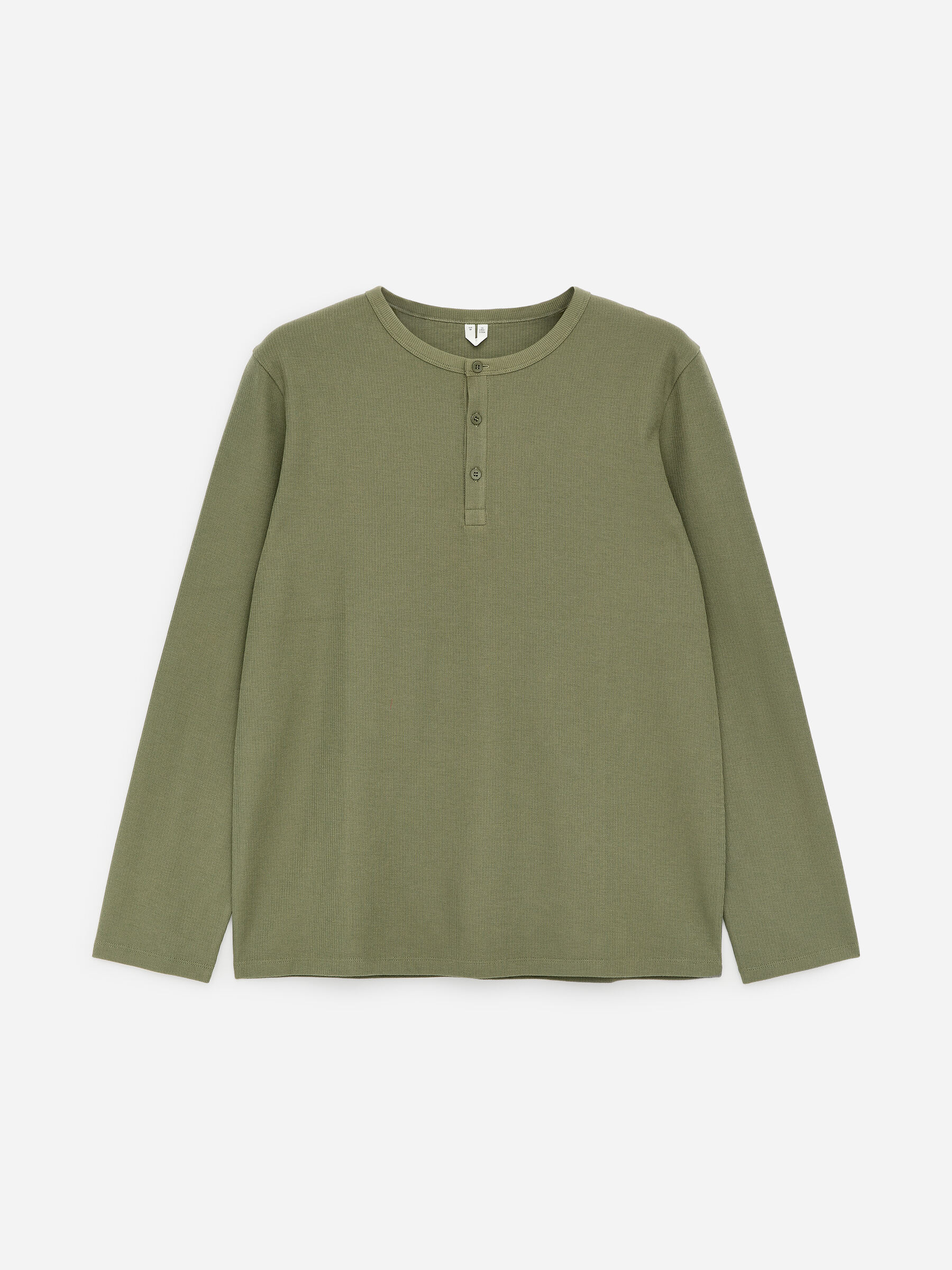 Fitted Henley Shirt-Green-18824