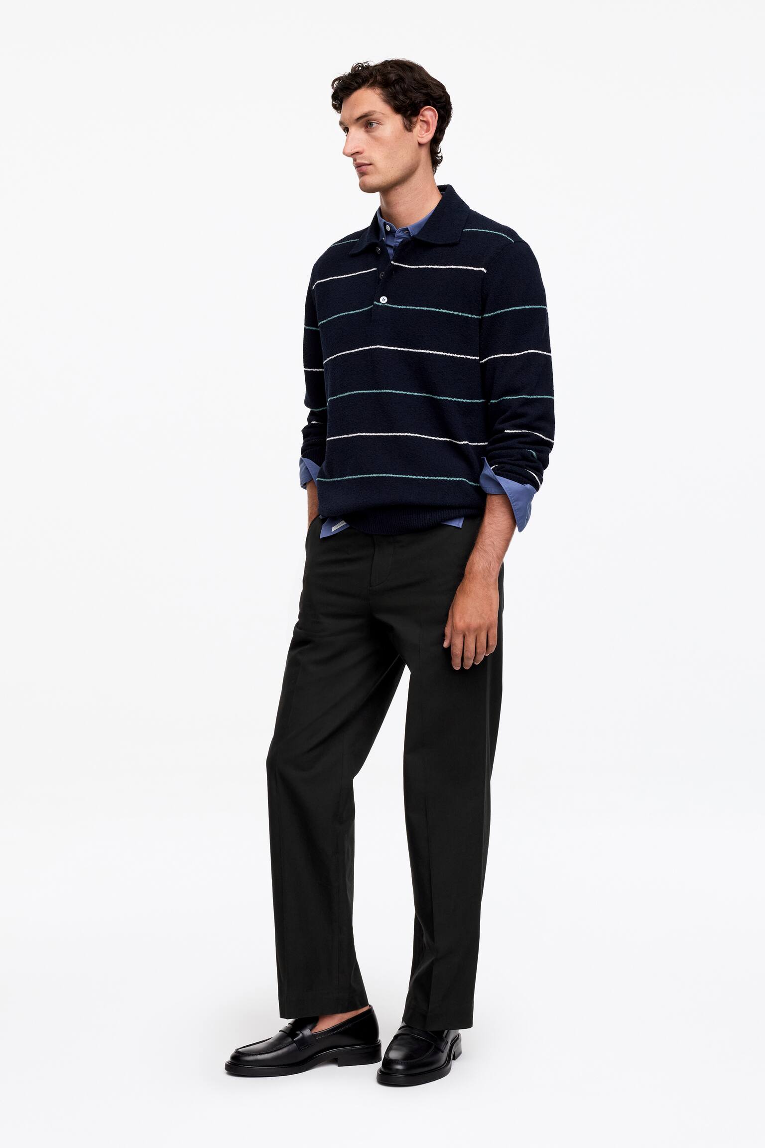 Byxor i bomull och lyocell - Svart - 5