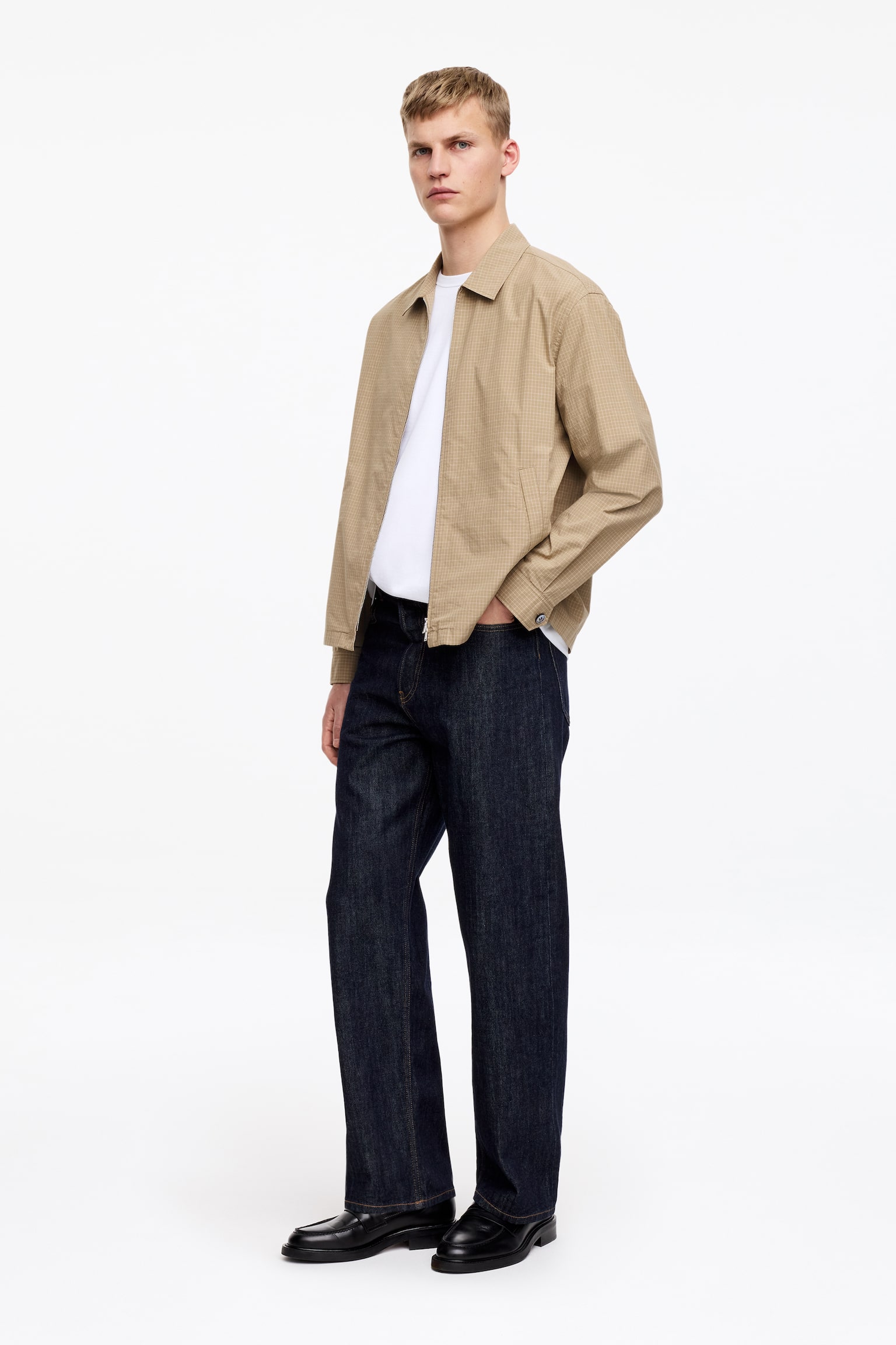 Poplin Drizzler Jacket - Beige/Checkered - 5