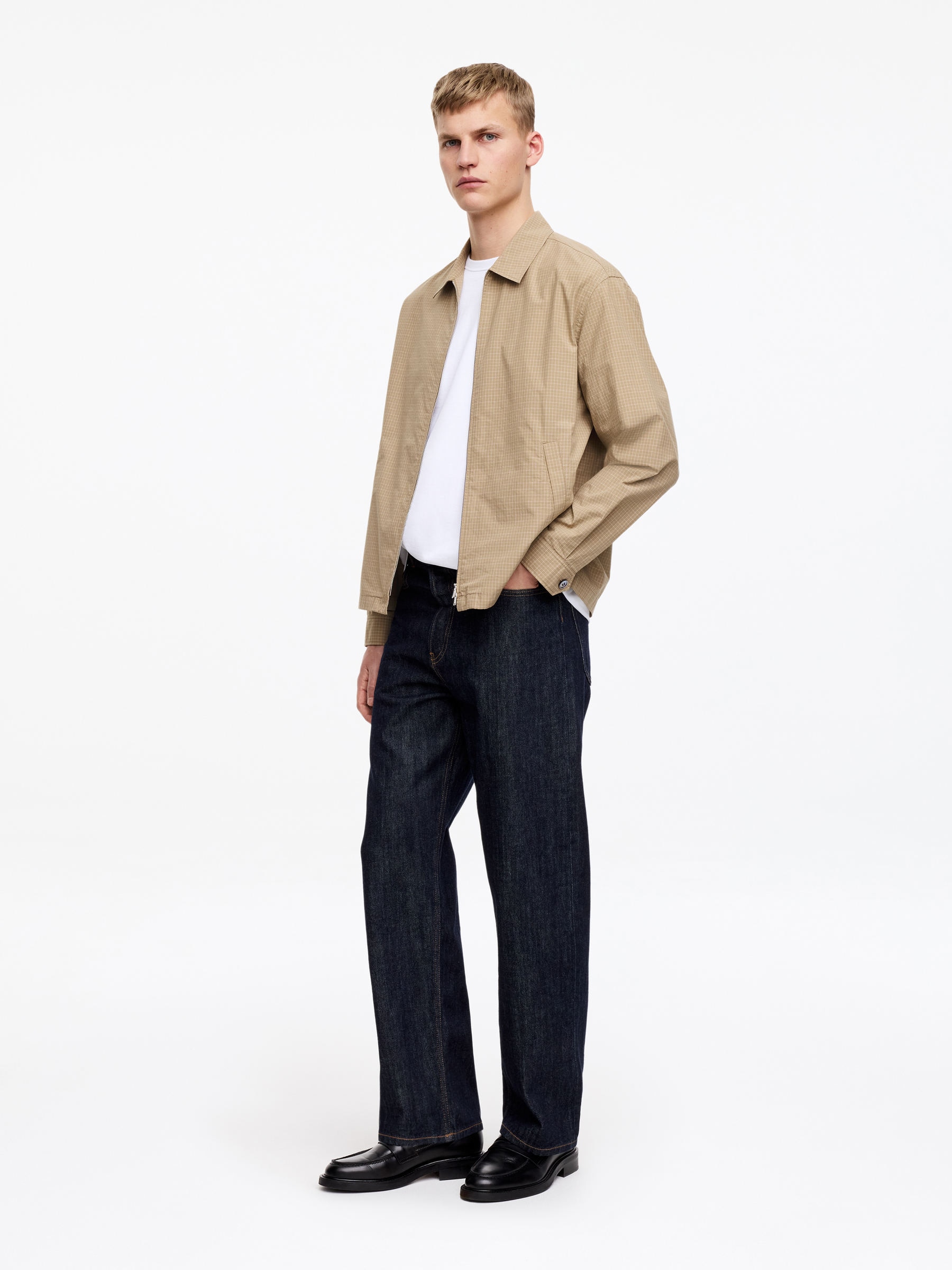 Chaqueta de algodón estilo drizzler - Beige/cuadros - Corte relajado - Men - StillMedia/Lookbook - 5