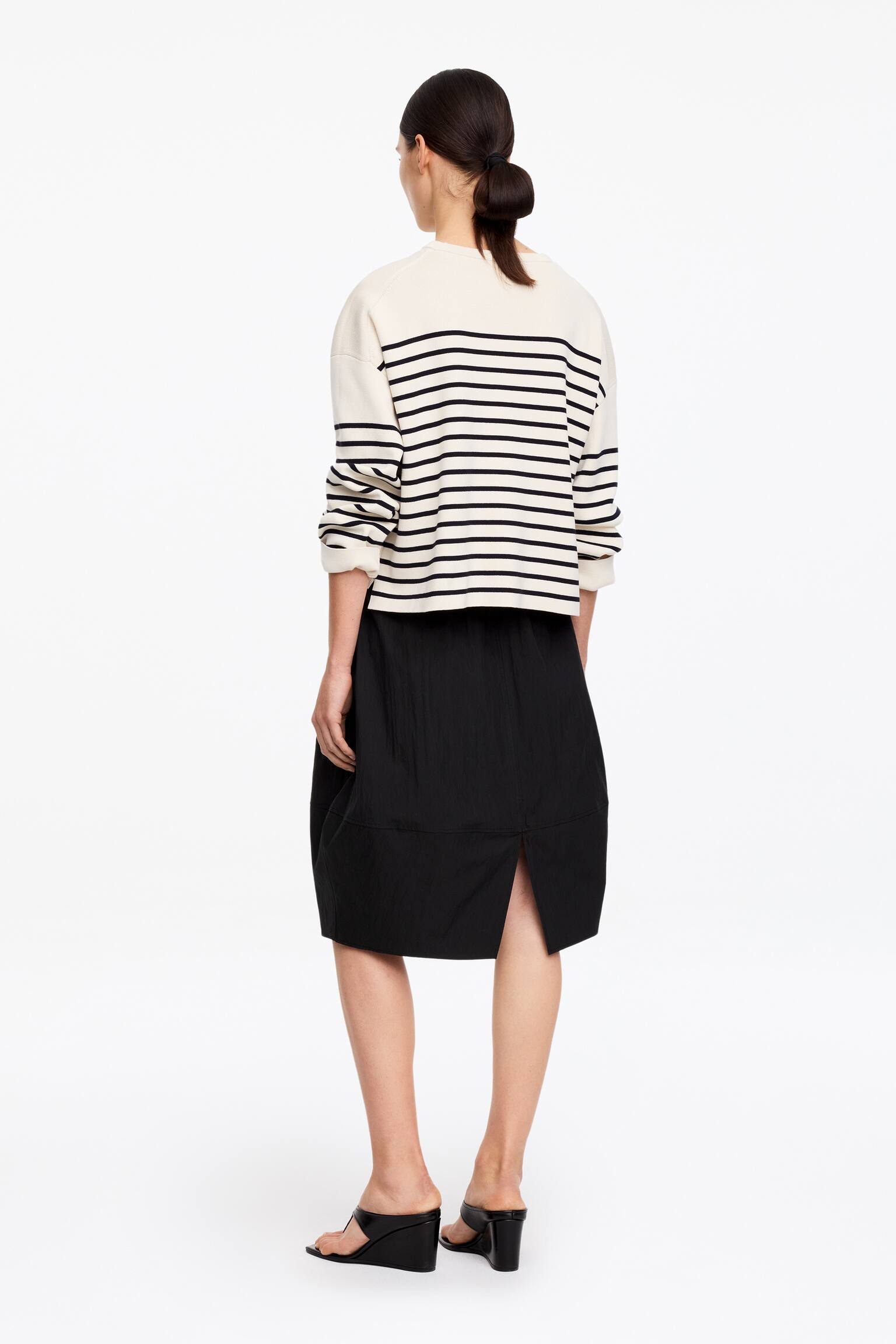 Kokonförmiger Midirock-Schwarz - 3